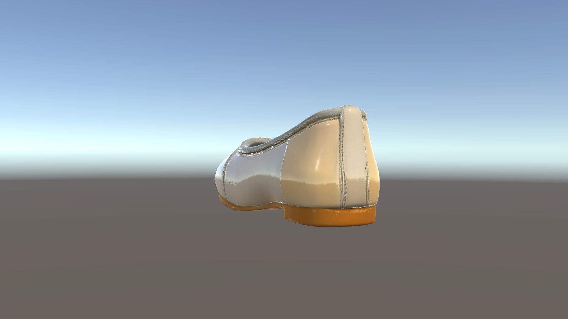 Beige Ballet Flat Shoe D Model Pack Low-poly 3D model_5