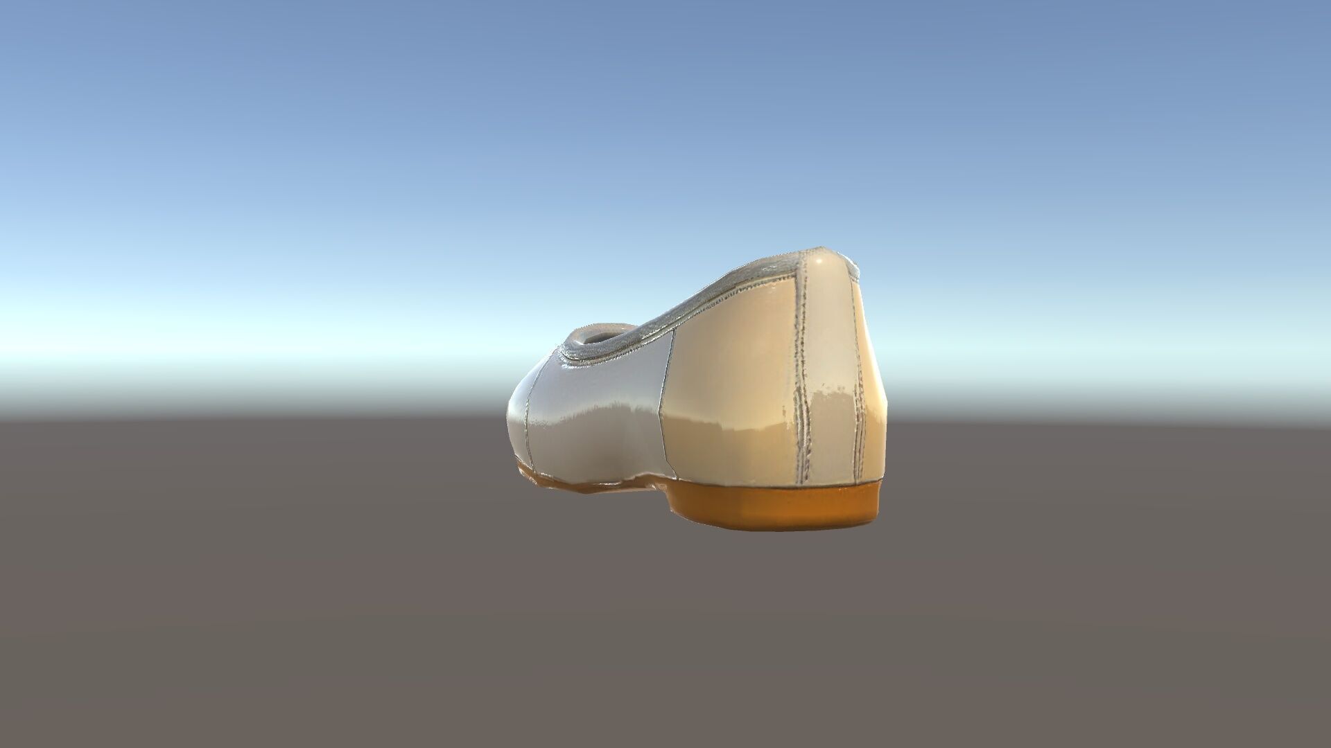 Beige Ballet Flat Shoe D Model Pack Low-poly 3D model_35