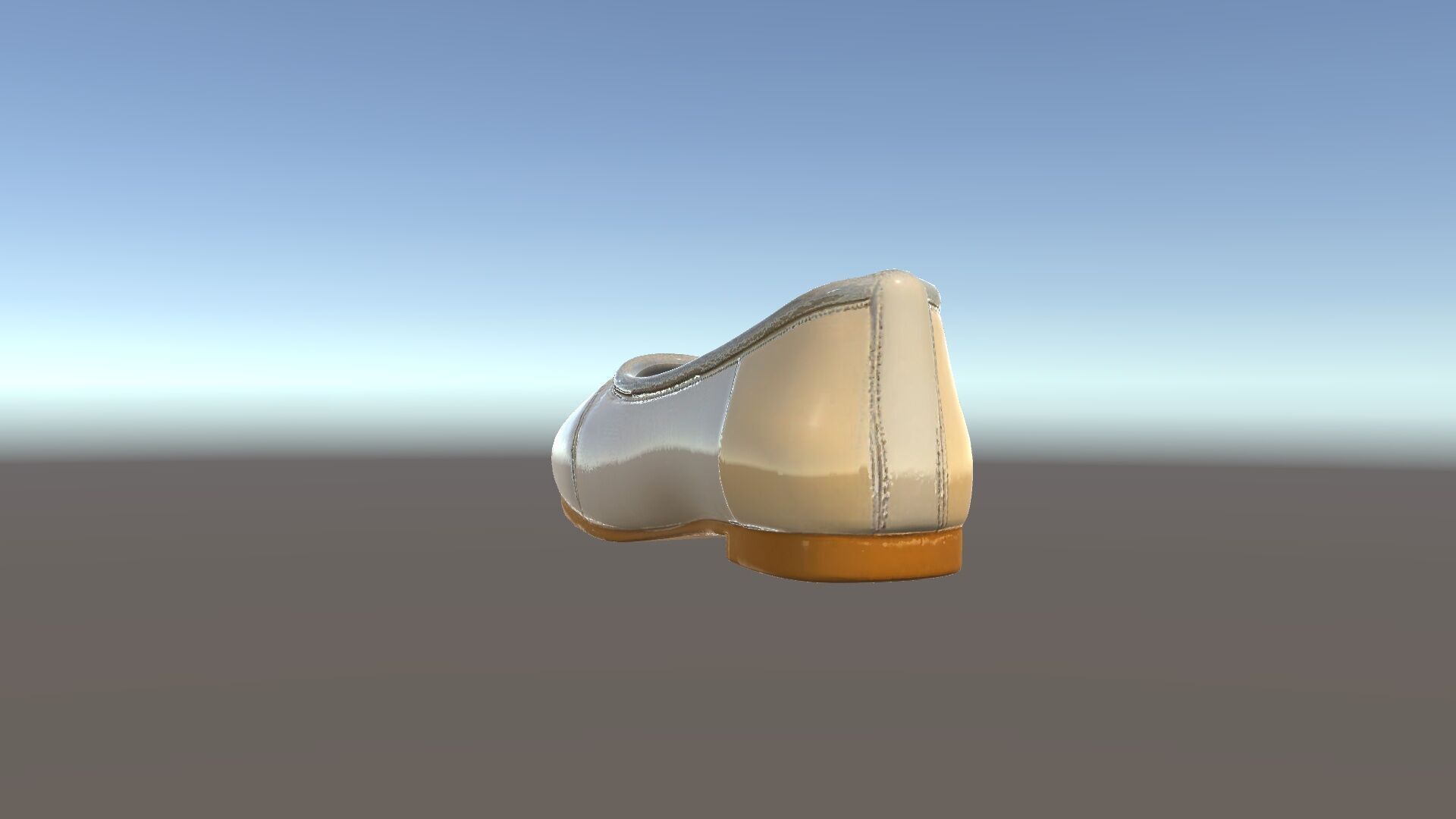 Beige Ballet Flat Shoe D Model Pack Low-poly 3D model_34