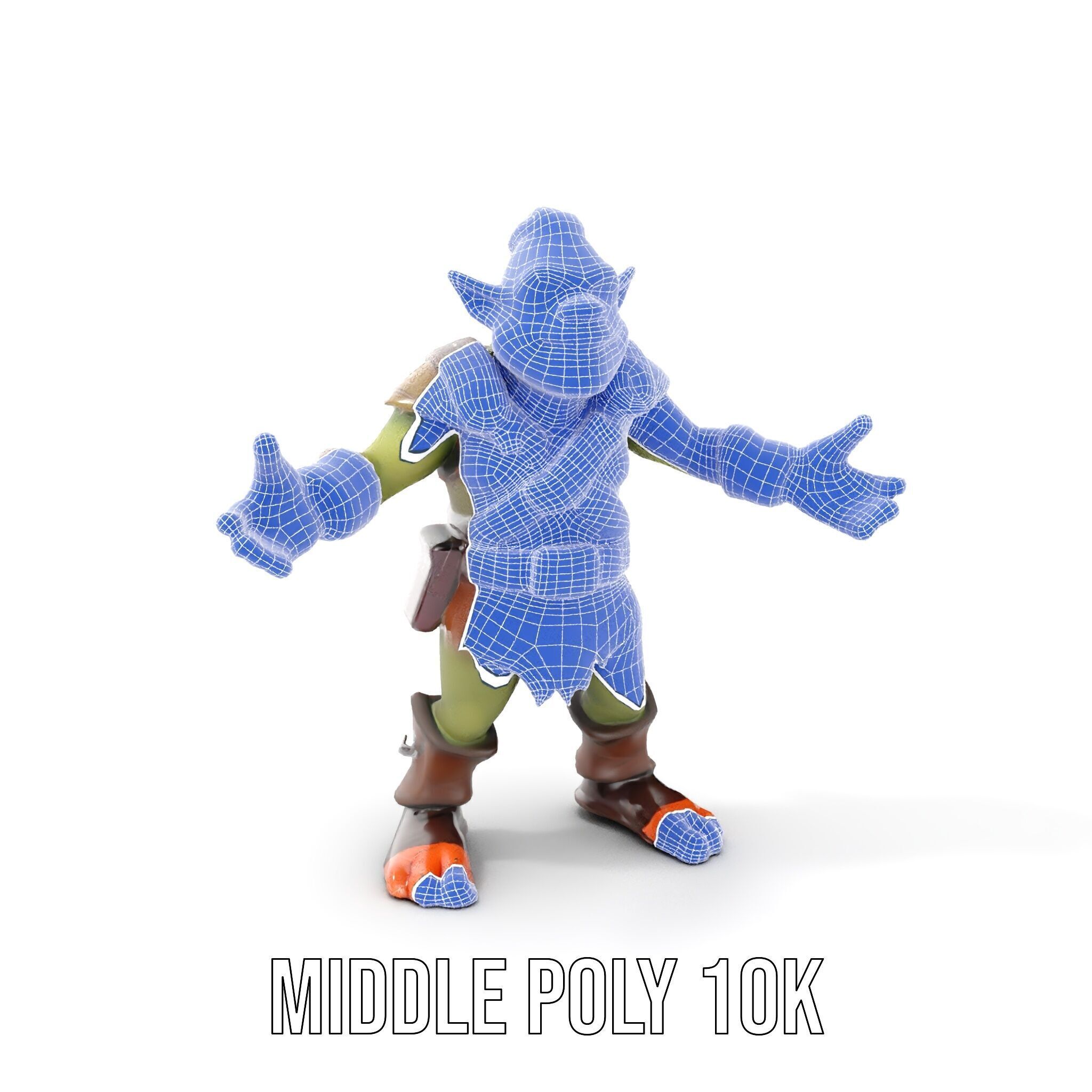 Goblin Warrior D Character Rigged and Animated Low-poly 3D model_20