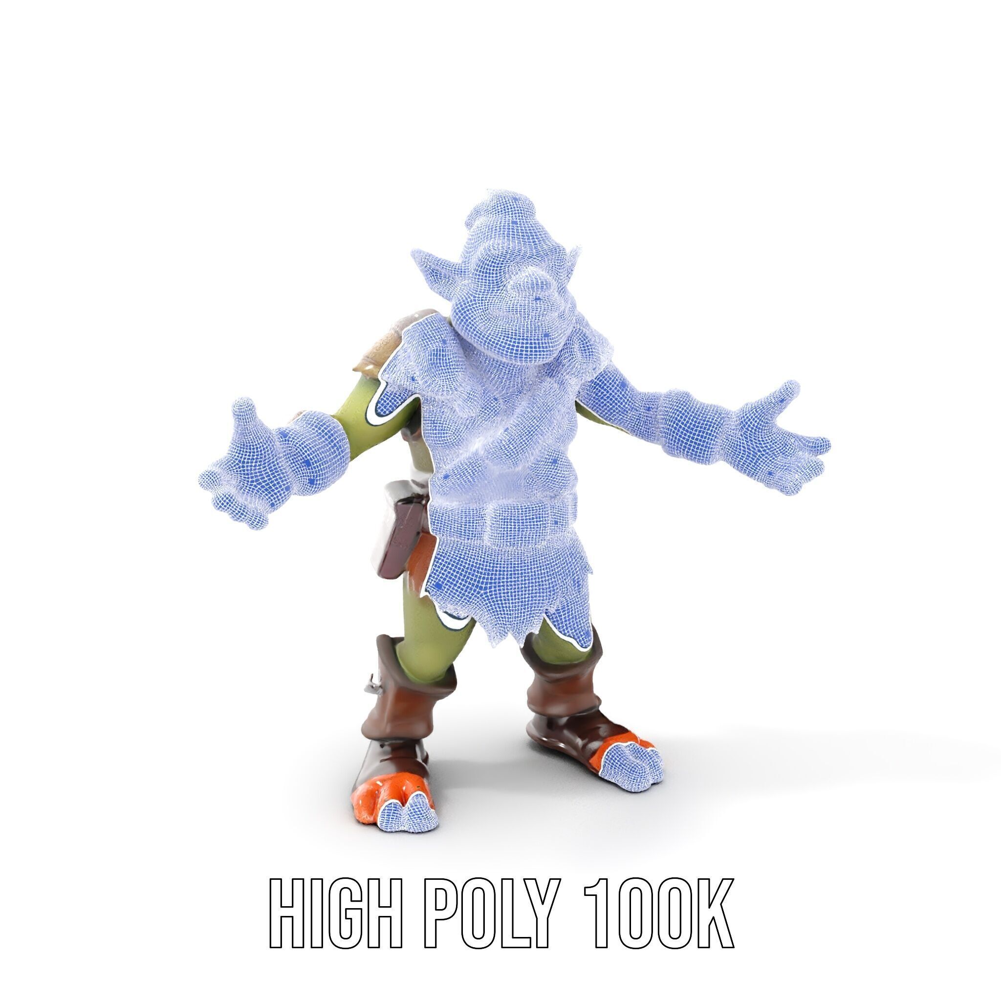 Goblin Warrior D Character Rigged and Animated Low-poly 3D model_4