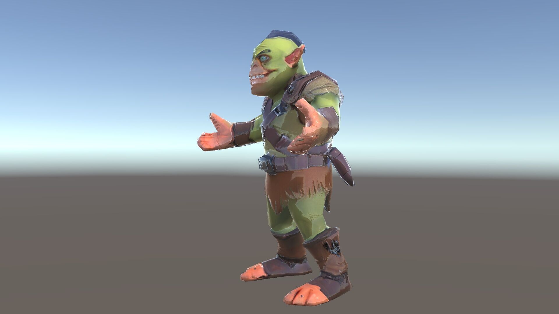 Goblin Warrior D Character Rigged and Animated Low-poly 3D model_35