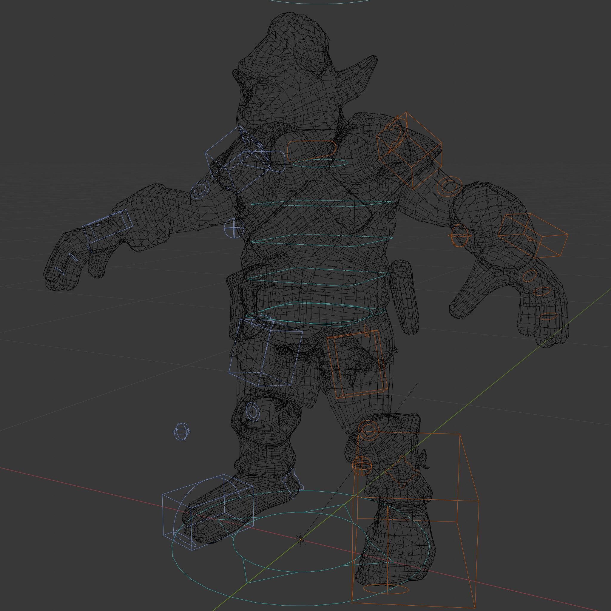 Goblin Warrior D Character Rigged and Animated Low-poly 3D model_9