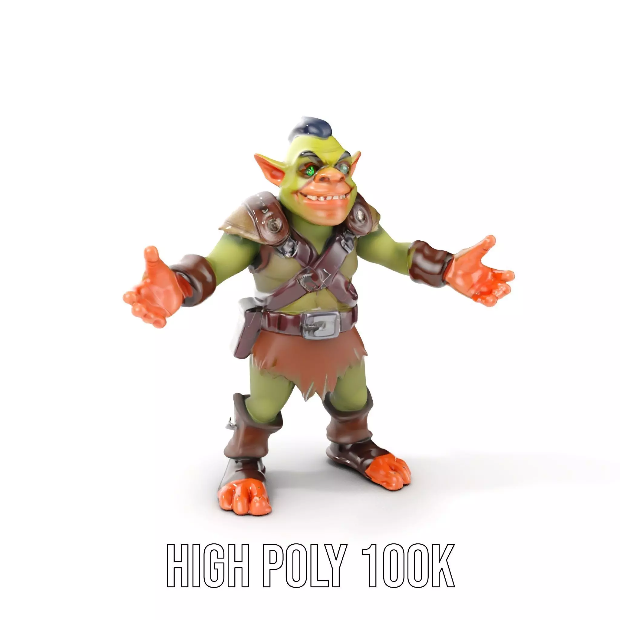 Goblin Warrior D Character Rigged and Animated Low-poly 3D model_0