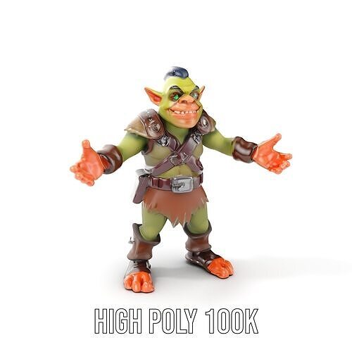 Goblin Warrior D Character Rigged and Animated Low-poly 3D model