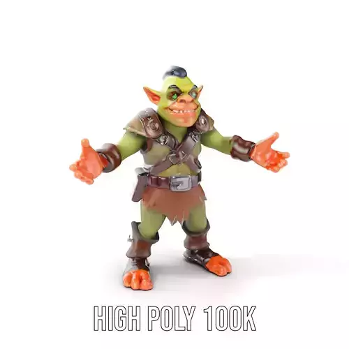 Goblin Warrior D Character Rigged and Animated Low-poly 3D model