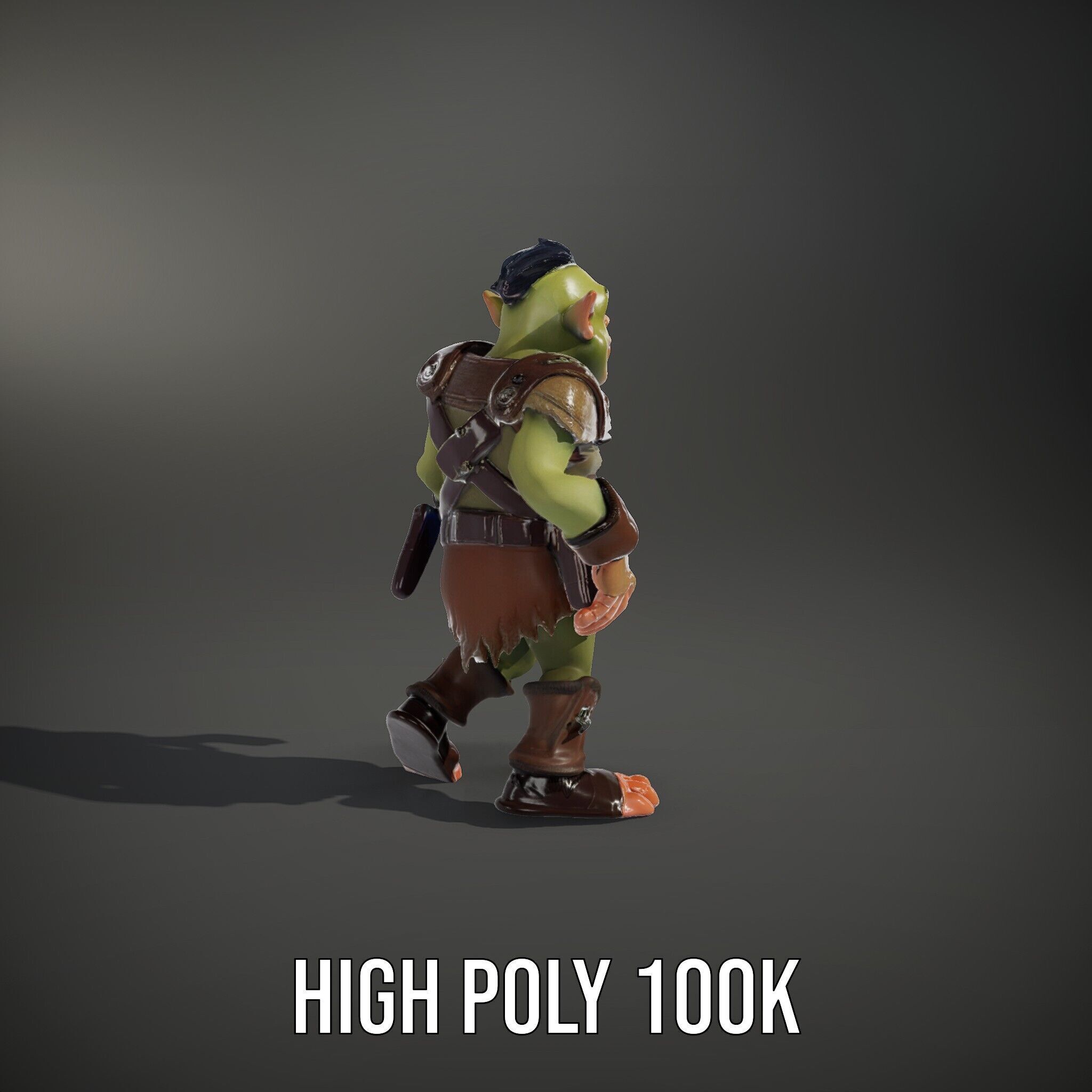 Goblin Warrior D Character Rigged and Animated Low-poly 3D model_8