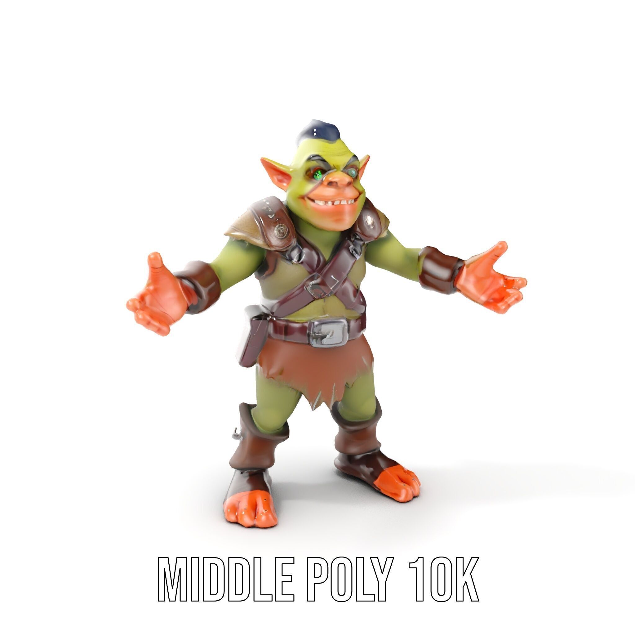 Goblin Warrior D Character Rigged and Animated Low-poly 3D model_15