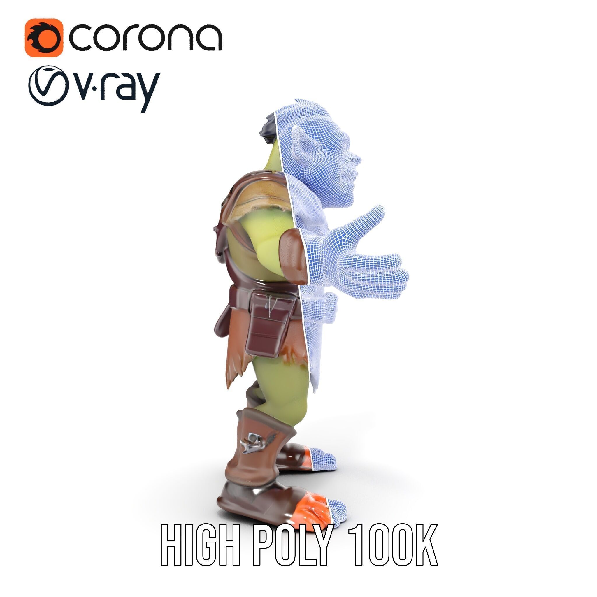 Goblin Warrior D Character Rigged and Animated Low-poly 3D model_30