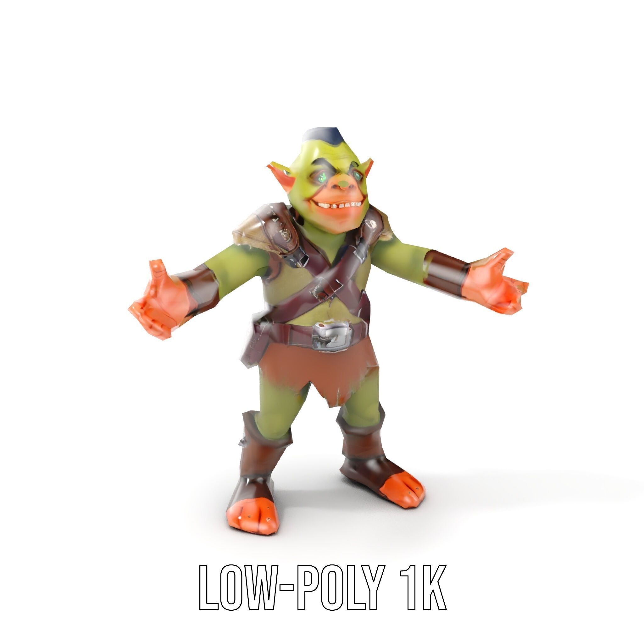 Goblin Warrior D Character Rigged and Animated Low-poly 3D model_16
