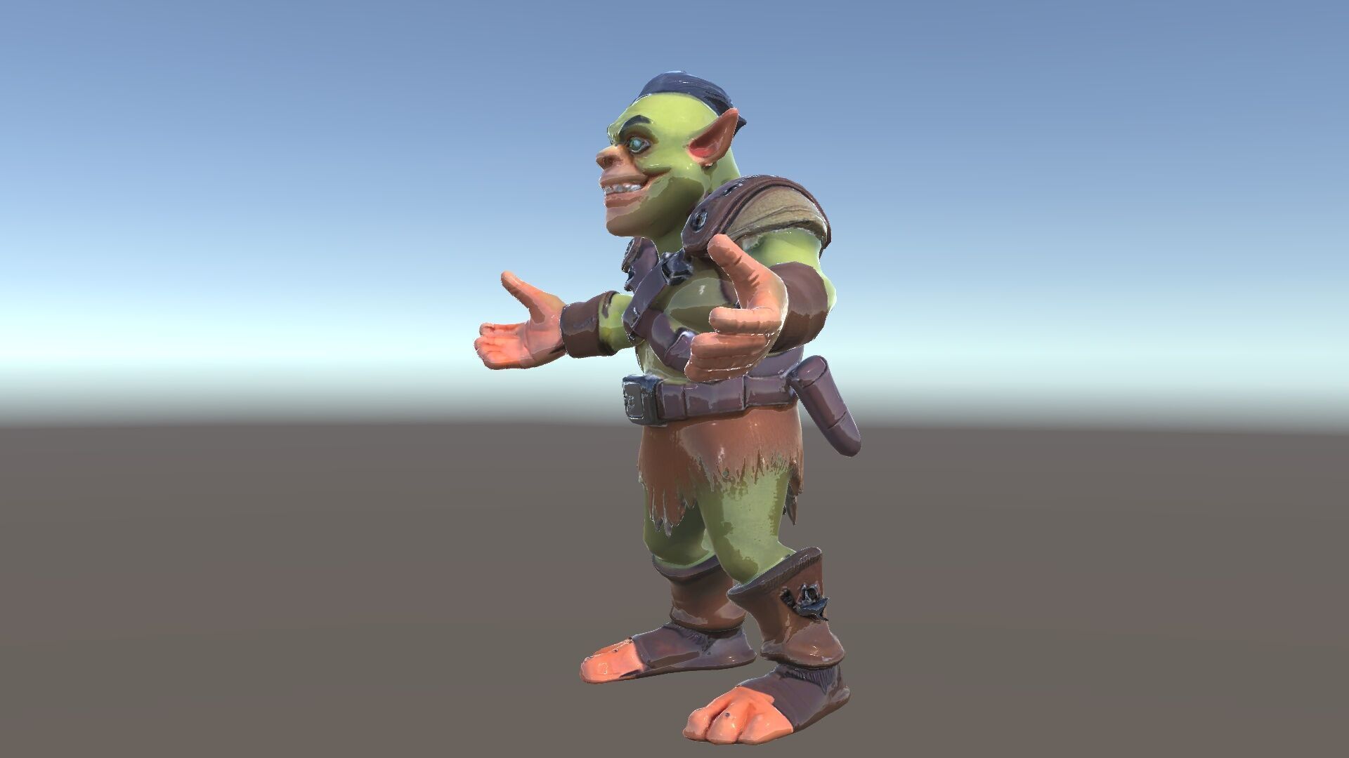 Goblin Warrior D Character Rigged and Animated Low-poly 3D model_39