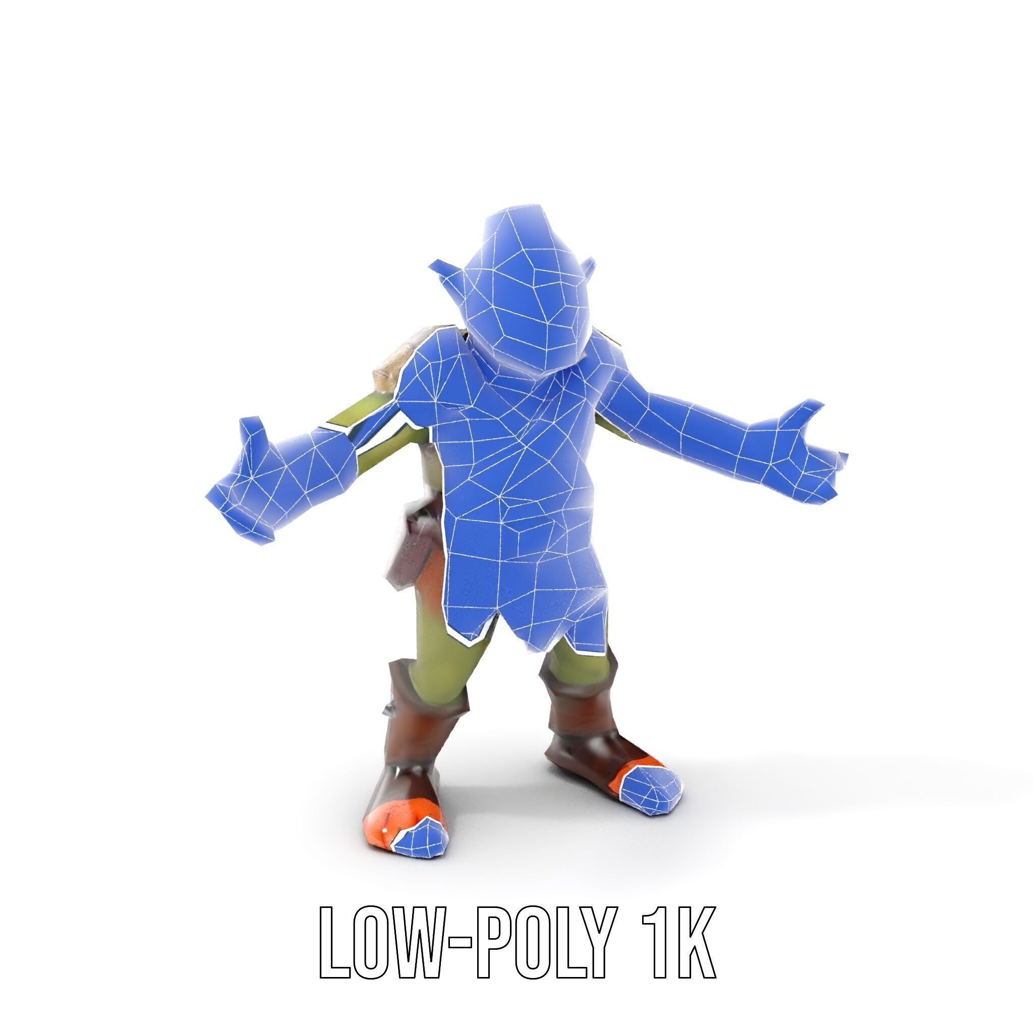 Goblin Warrior D Character Rigged and Animated Low-poly 3D model_21
