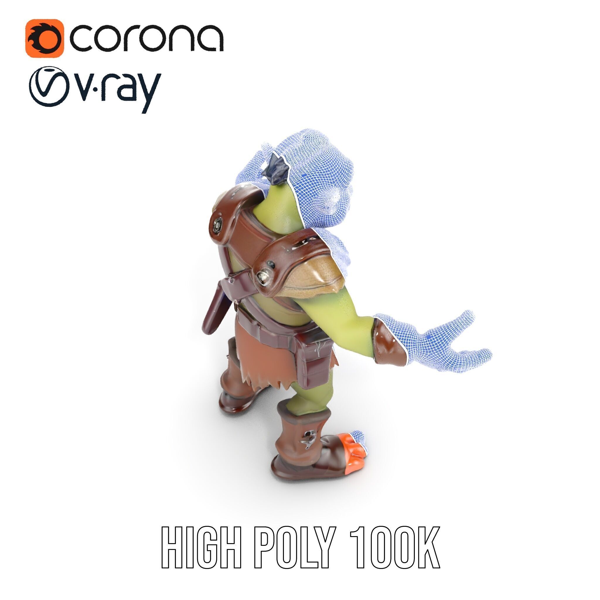 Goblin Warrior D Character Rigged and Animated Low-poly 3D model_40