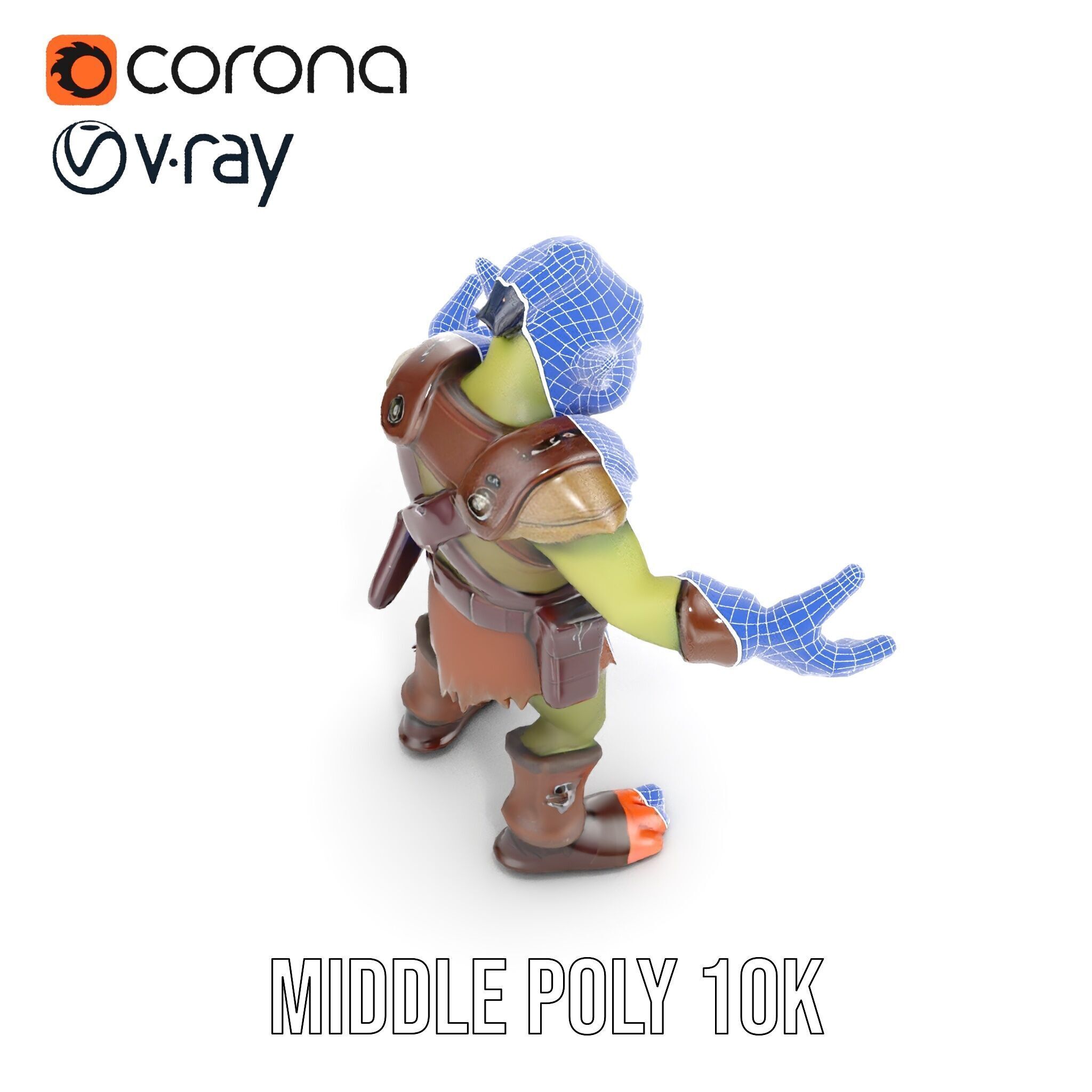Goblin Warrior D Character Rigged and Animated Low-poly 3D model_22