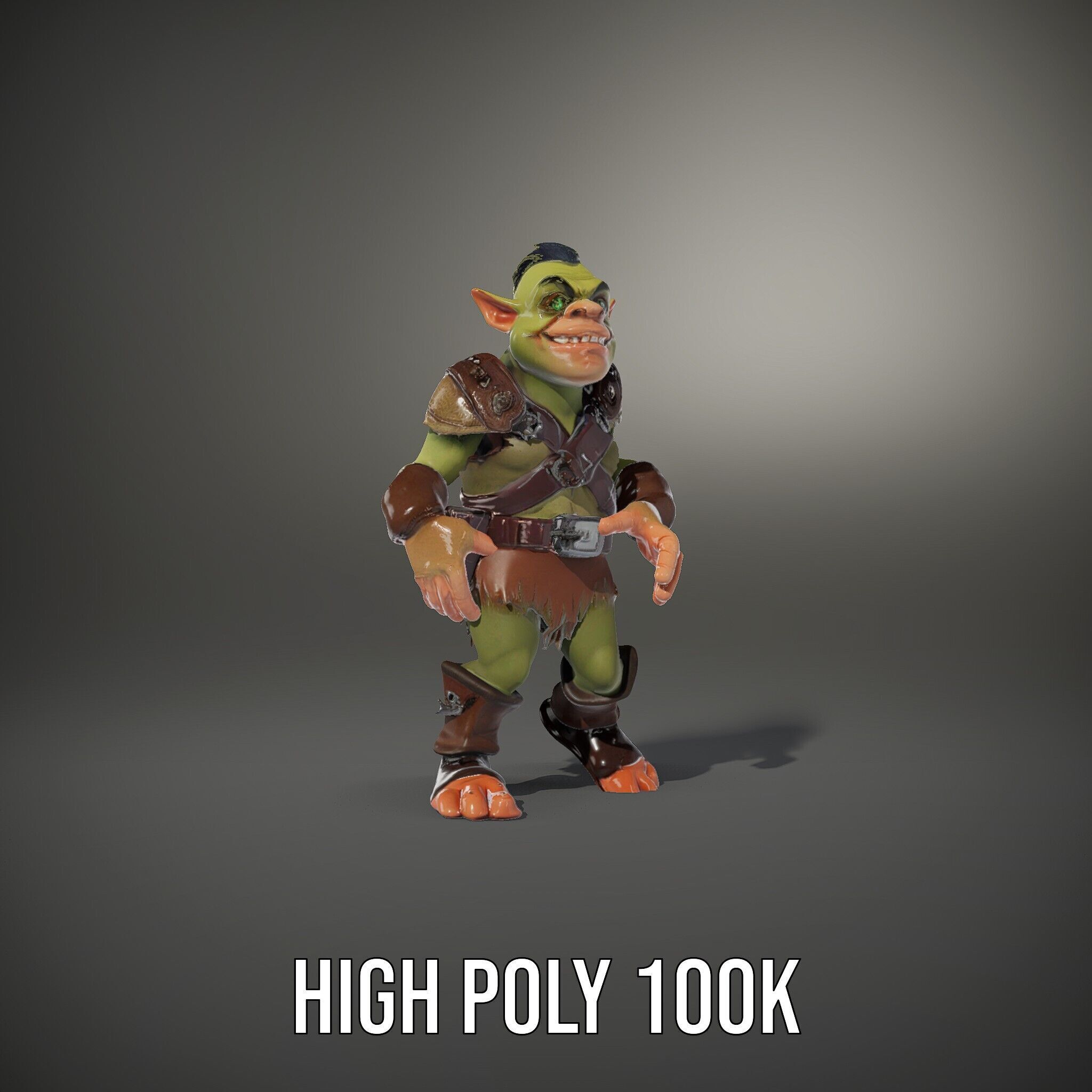 Goblin Warrior D Character Rigged and Animated Low-poly 3D model_14