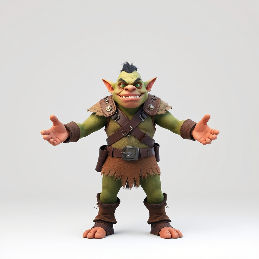 Goblin Warrior D Character Rigged and Animated Low-poly 3D model_2