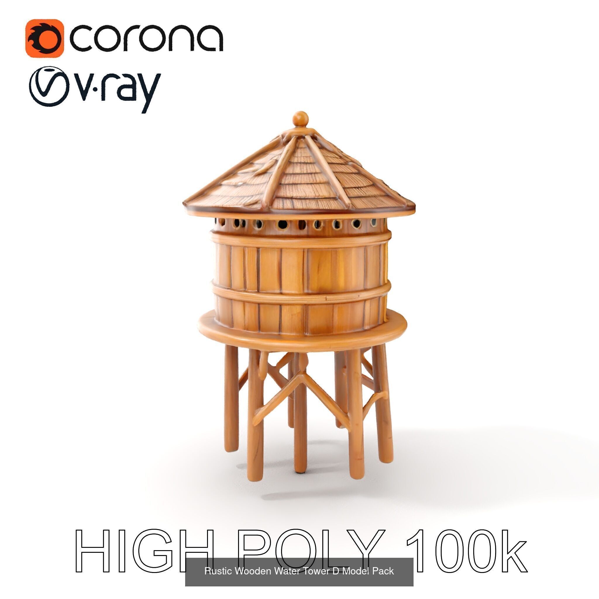 Timeless Wooden Water Towers 3D Model Collection_25