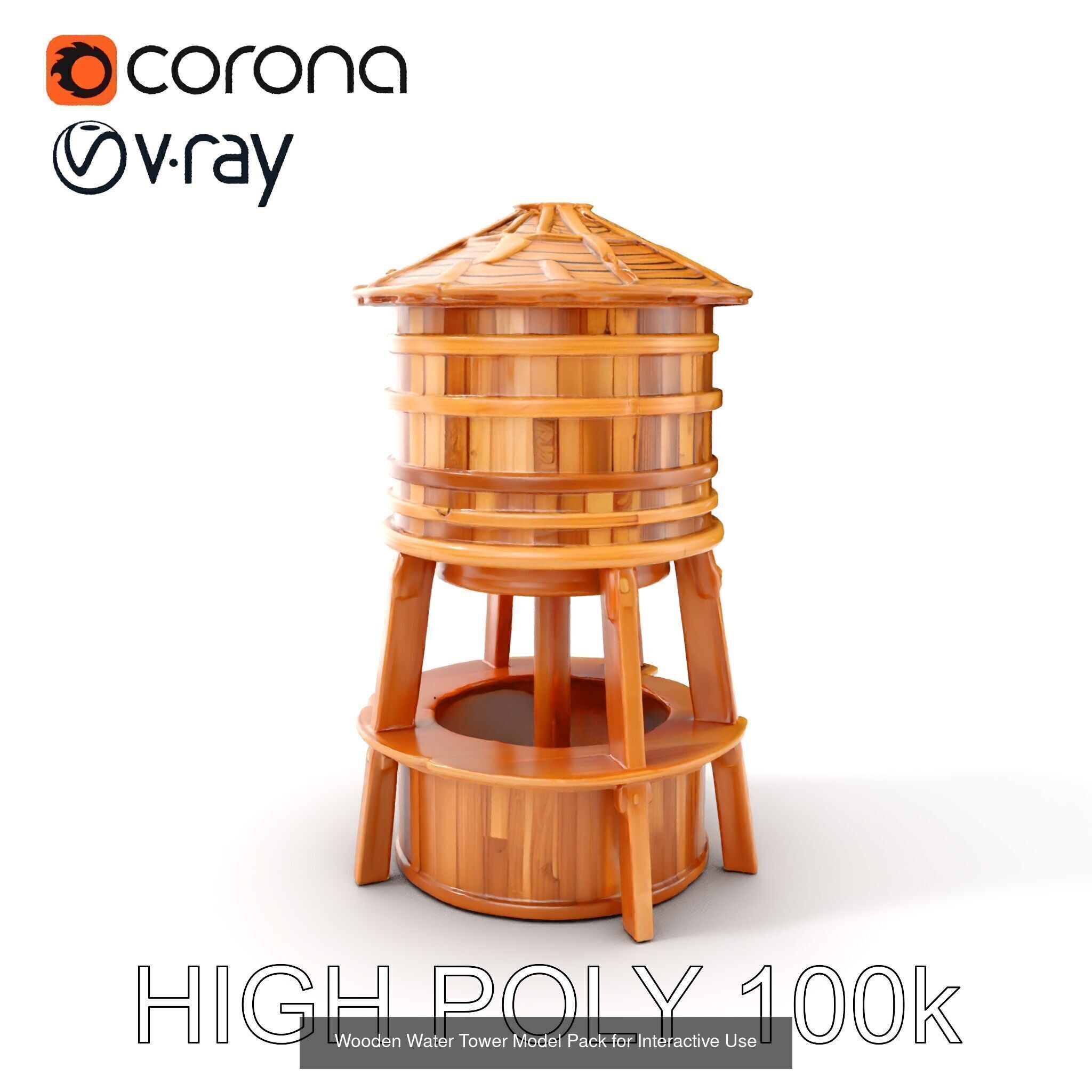 Timeless Wooden Water Towers 3D Model Collection_28