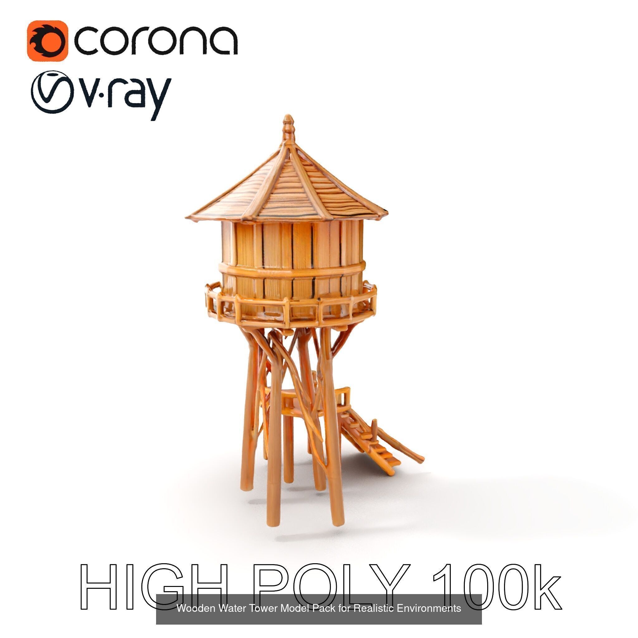 Timeless Wooden Water Towers 3D Model Collection_32