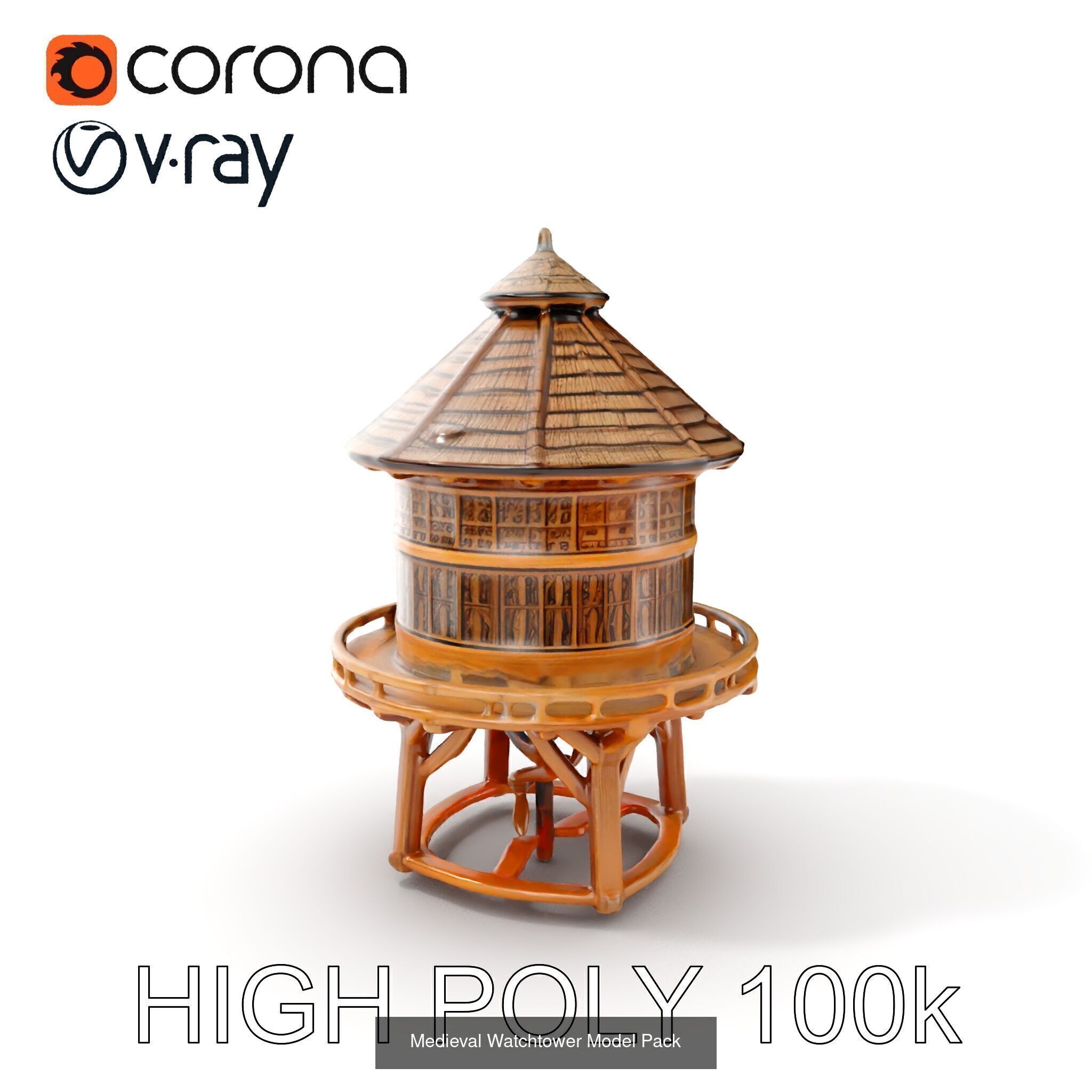 Timeless Wooden Water Towers 3D Model Collection_22
