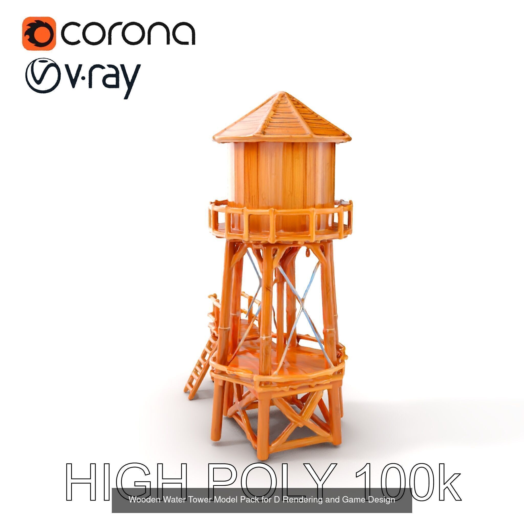 Timeless Wooden Water Towers 3D Model Collection_24