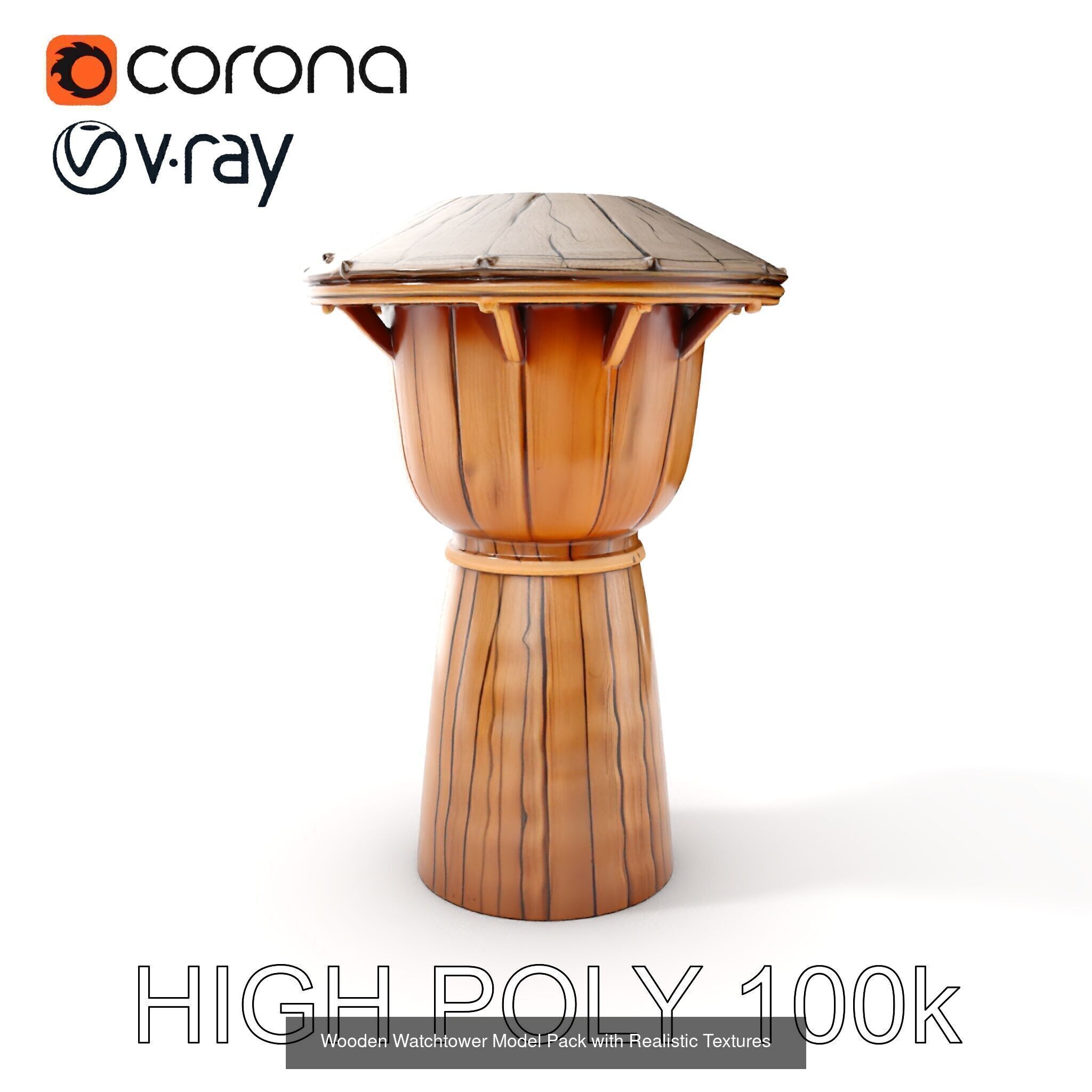 Timeless Wooden Water Towers 3D Model Collection_31
