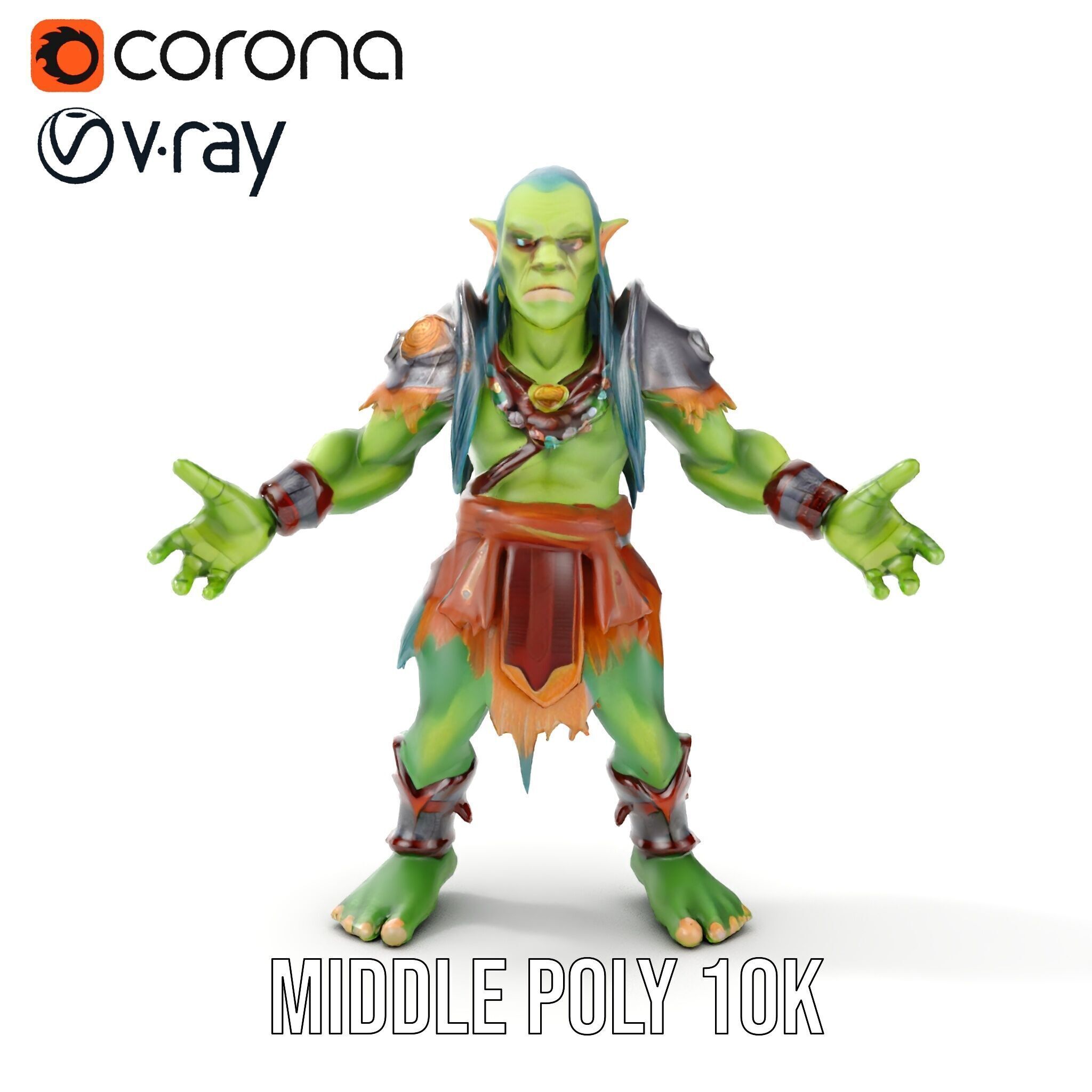 Orc Warrior Rigged and Animated D Character Model for Games a... Low-poly 3D model_17