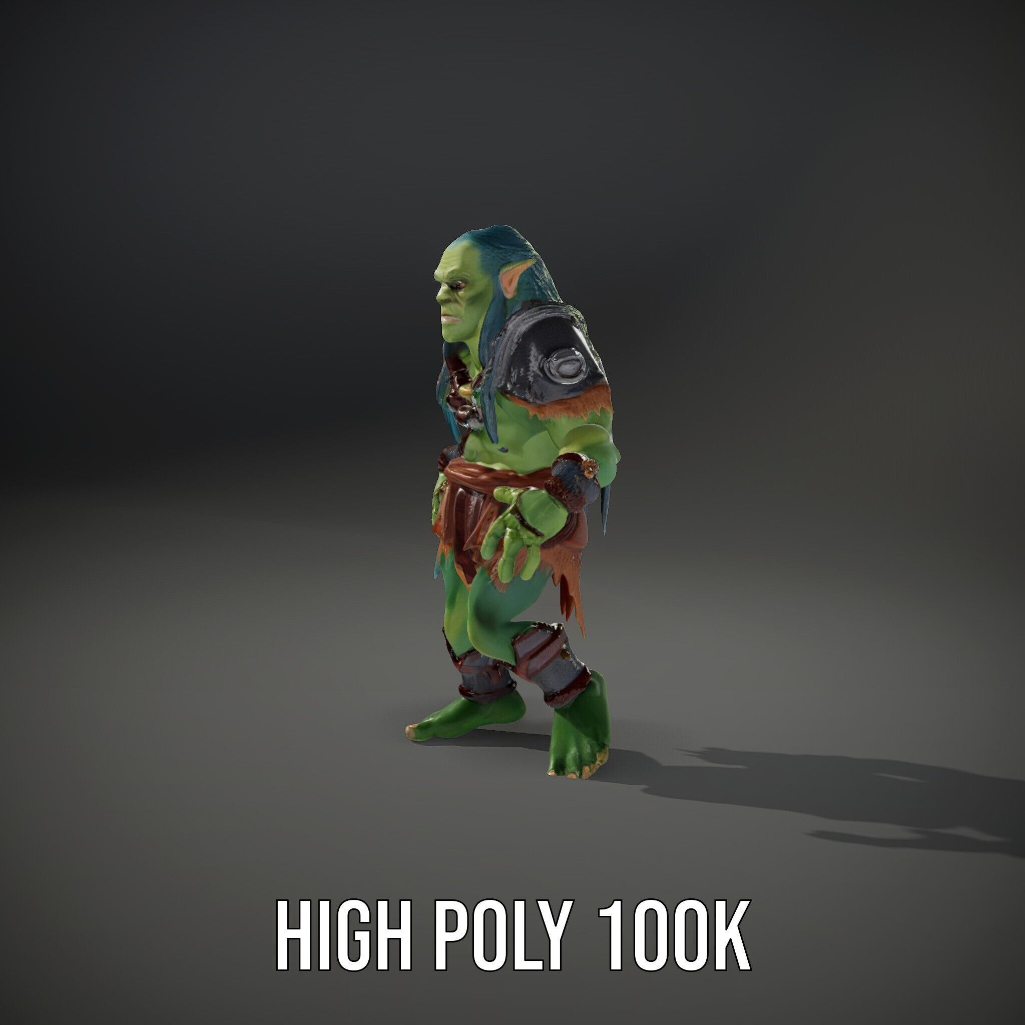 Orc Warrior Rigged and Animated D Character Model for Games a... Low-poly 3D model_11