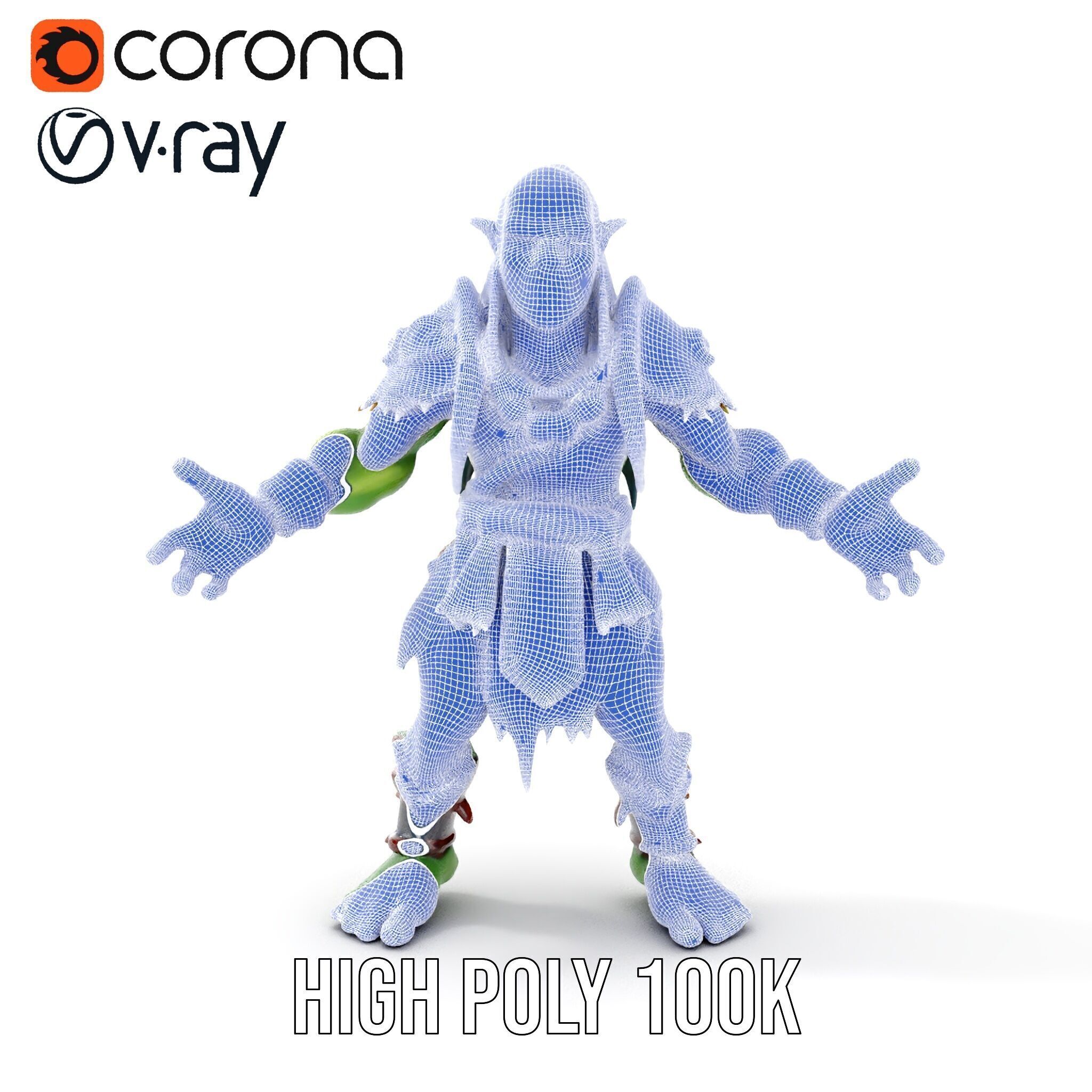 Orc Warrior Rigged and Animated D Character Model for Games a... Low-poly 3D model_40