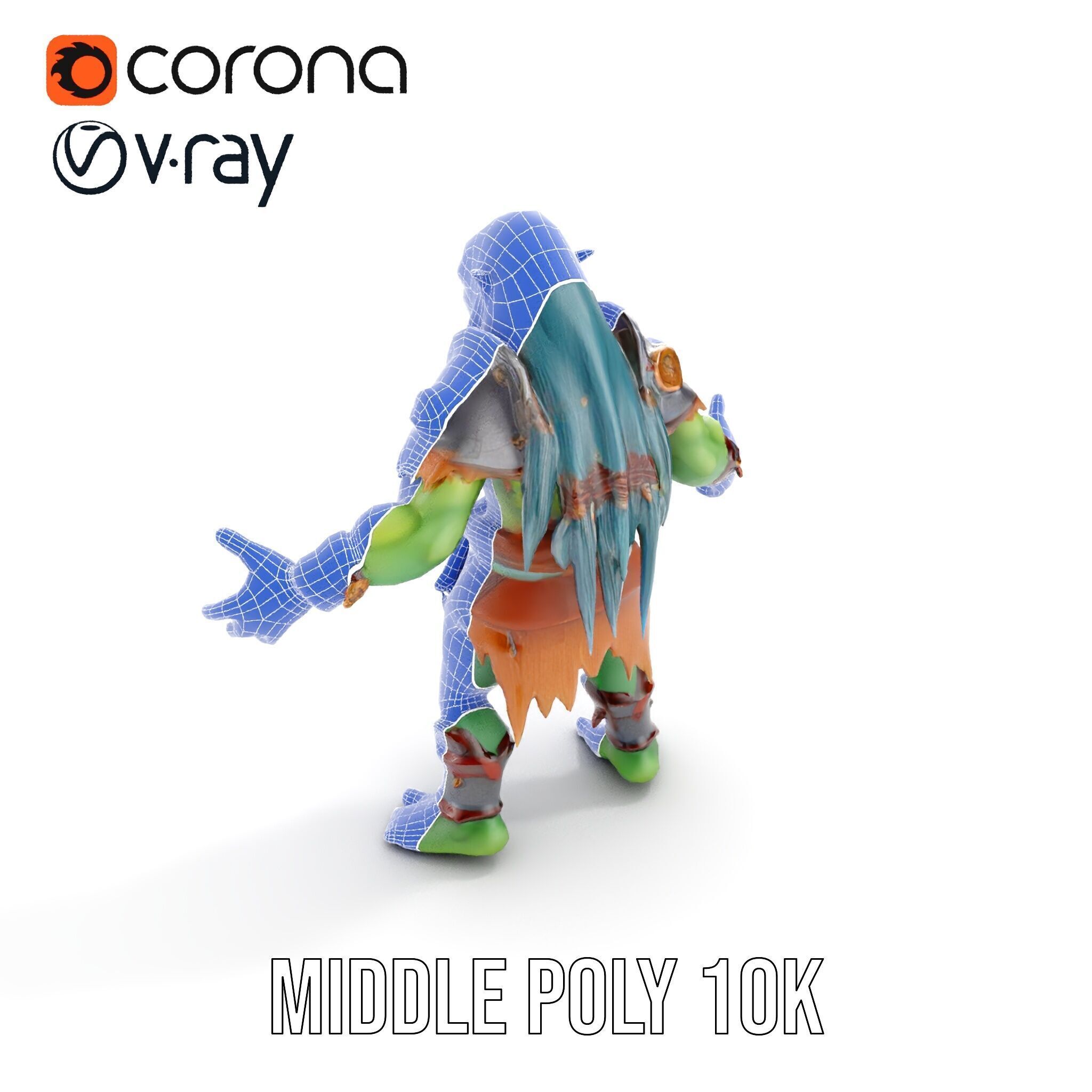 Orc Warrior Rigged and Animated D Character Model for Games a... Low-poly 3D model_33