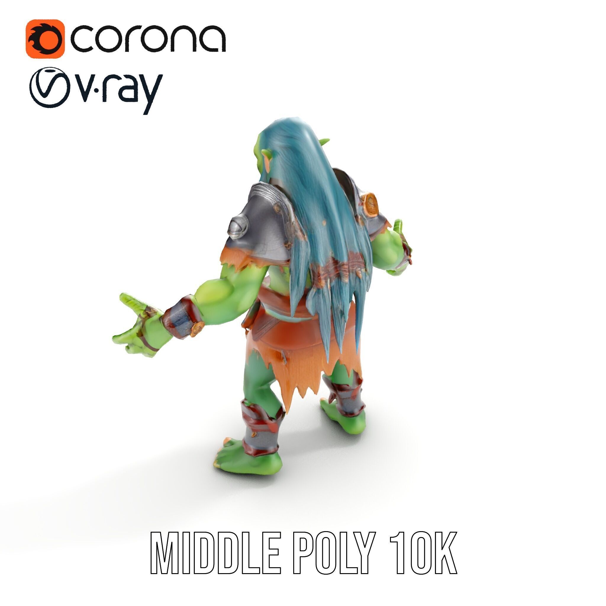 Orc Warrior Rigged and Animated D Character Model for Games a... Low-poly 3D model_15