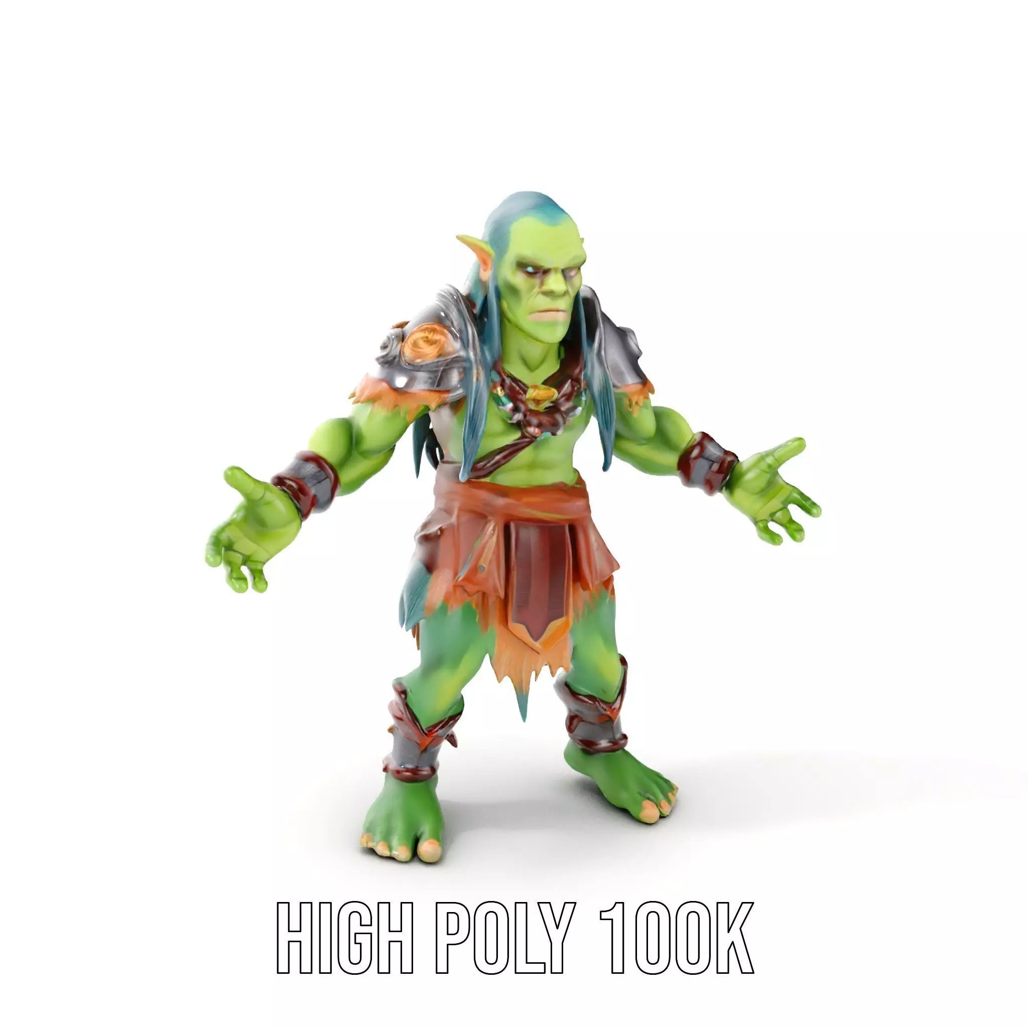 Orc Warrior Rigged and Animated D Character Model for Games a... Low-poly 3D model_0