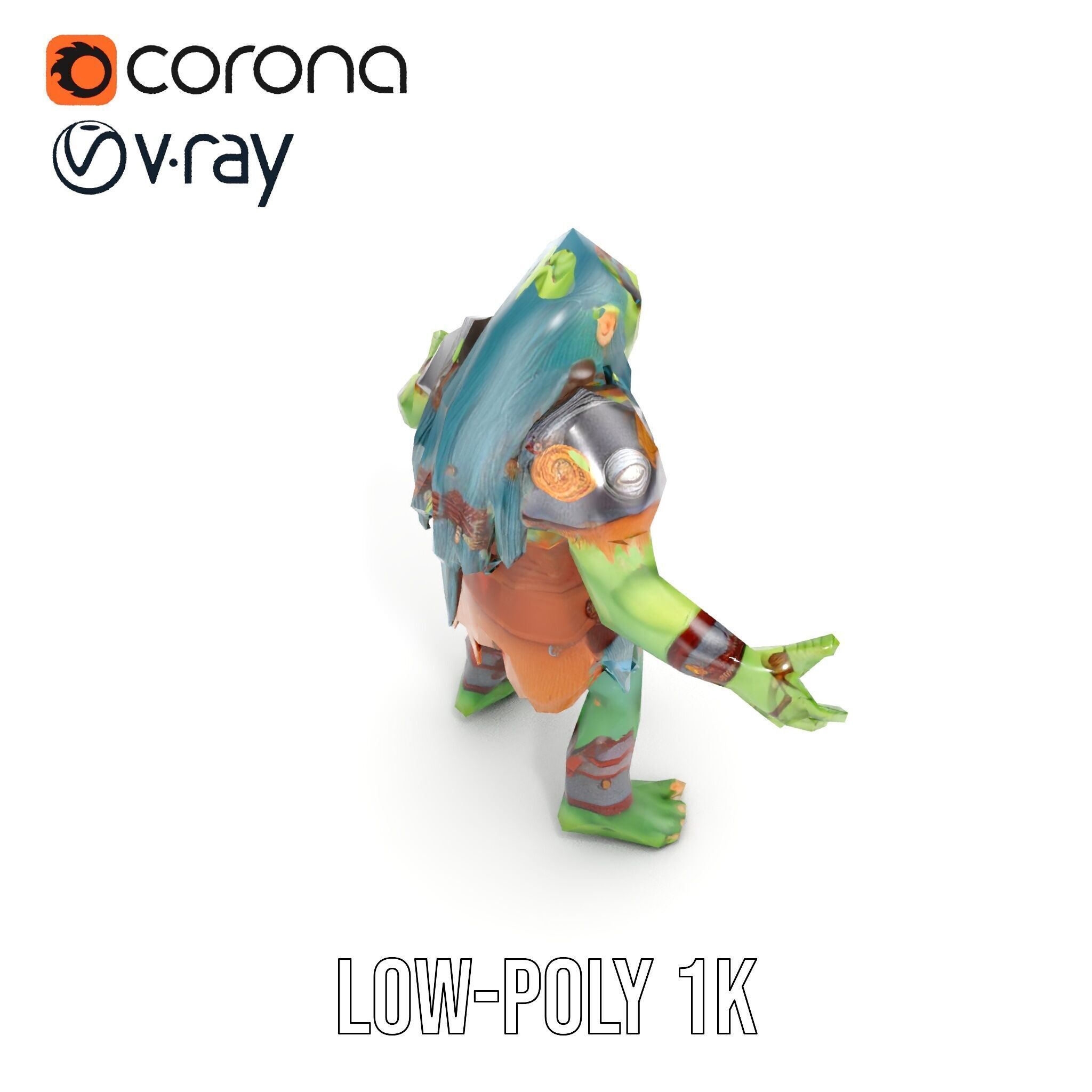 Orc Warrior Rigged and Animated D Character Model for Games a... Low-poly 3D model_7