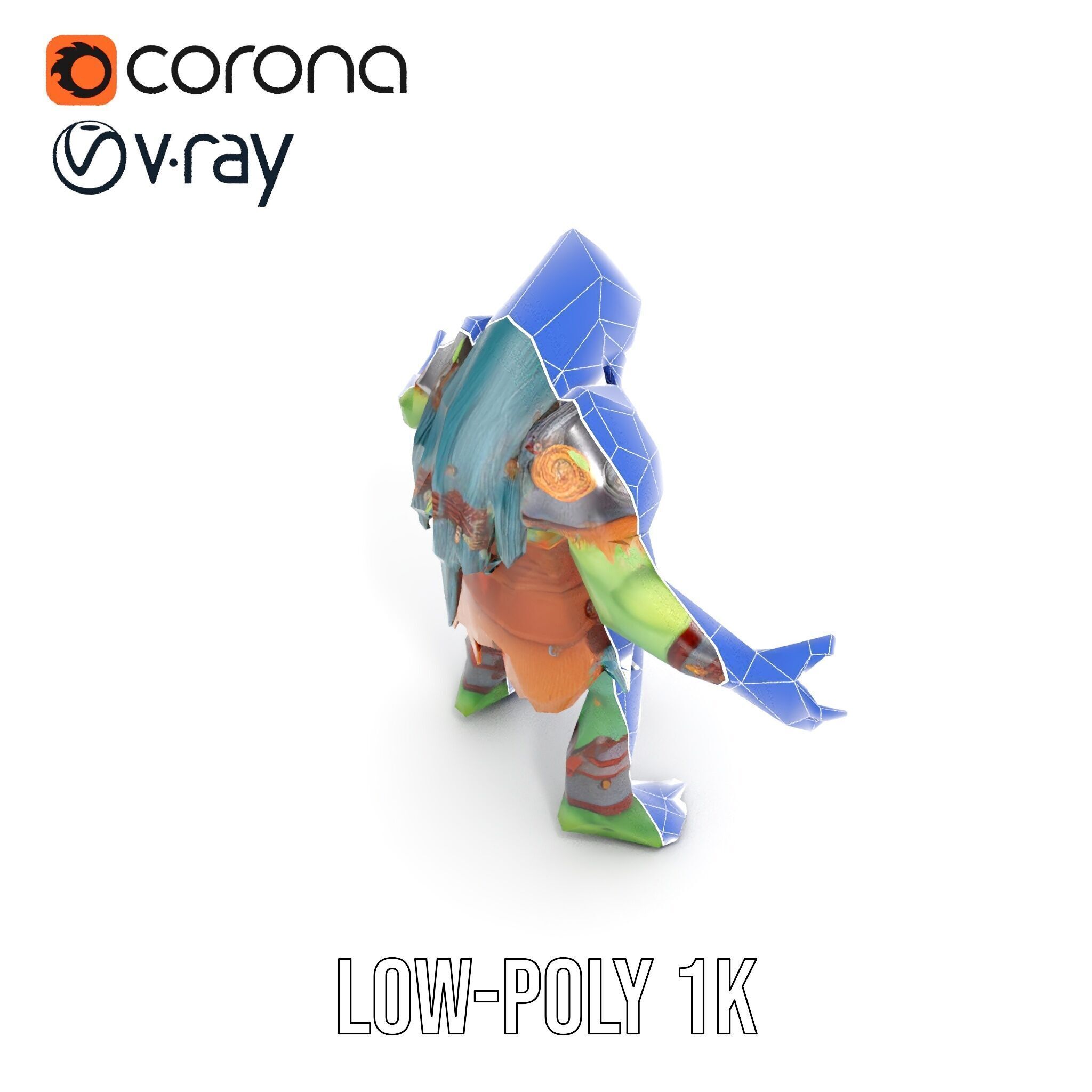 Orc Warrior Rigged and Animated D Character Model for Games a... Low-poly 3D model_20