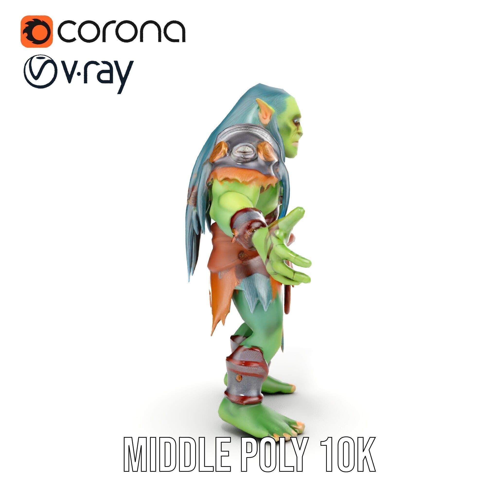 Orc Warrior Rigged and Animated D Character Model for Games a... Low-poly 3D model_22