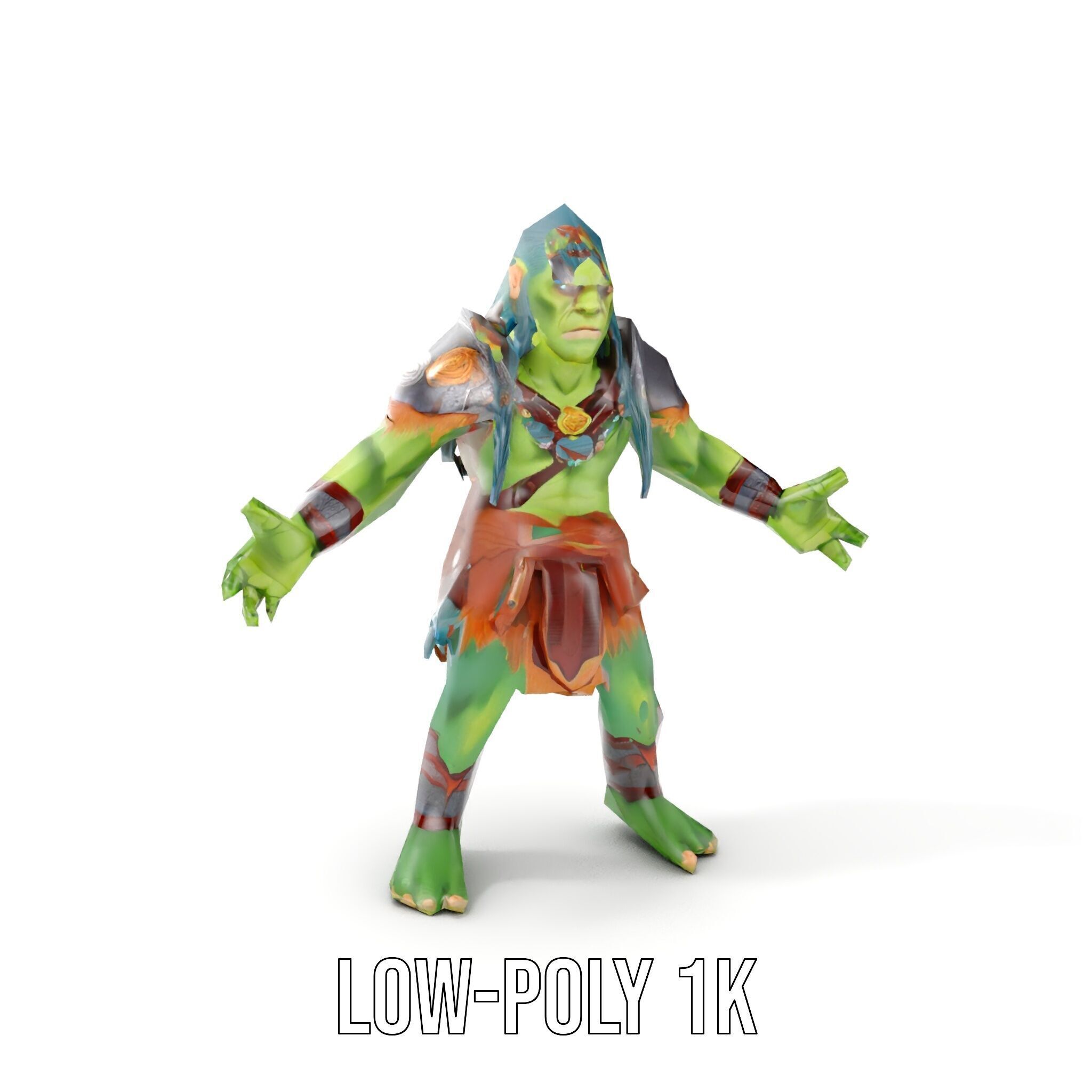 Orc Warrior Rigged and Animated D Character Model for Games a... Low-poly 3D model_13