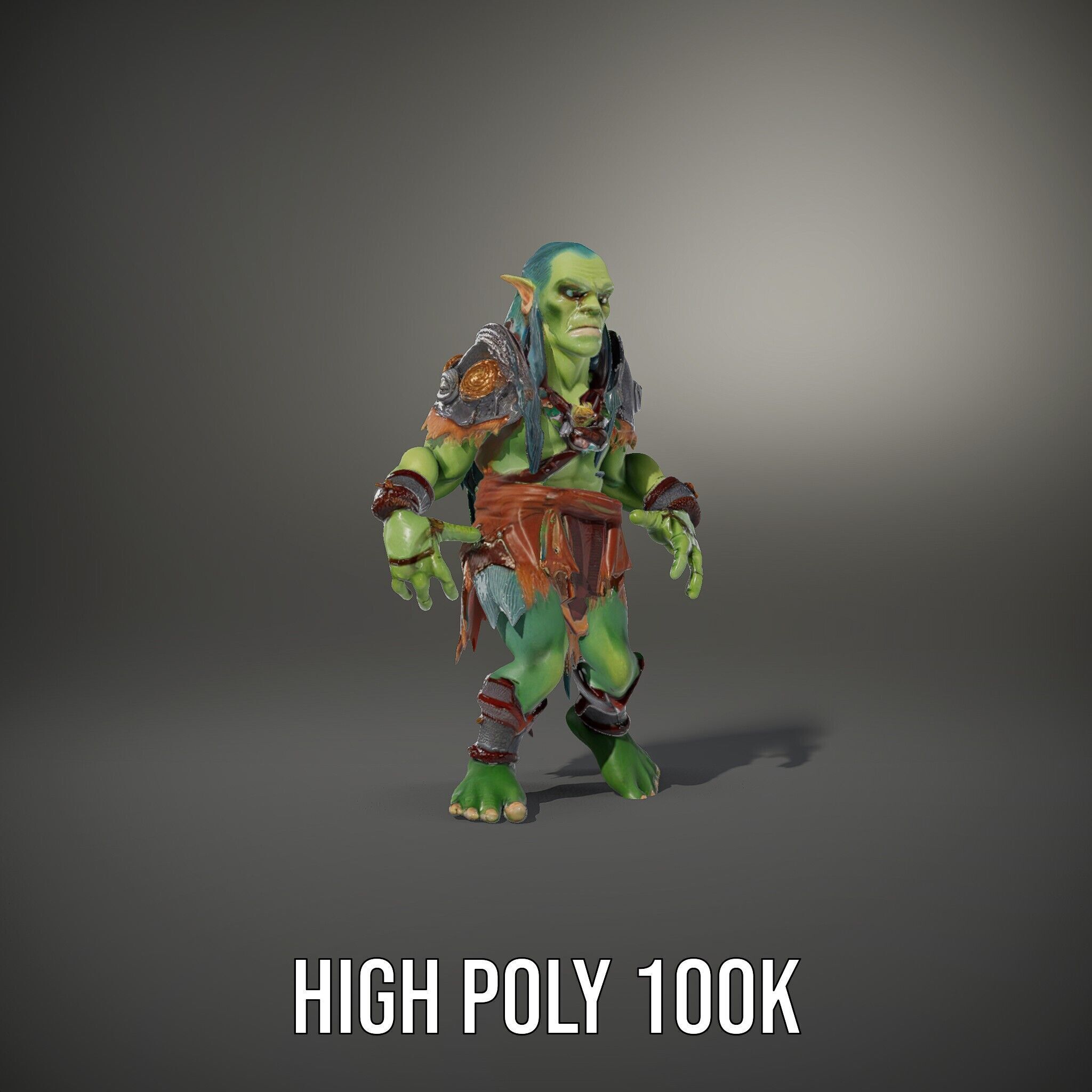 Orc Warrior Rigged and Animated D Character Model for Games a... Low-poly 3D model_14