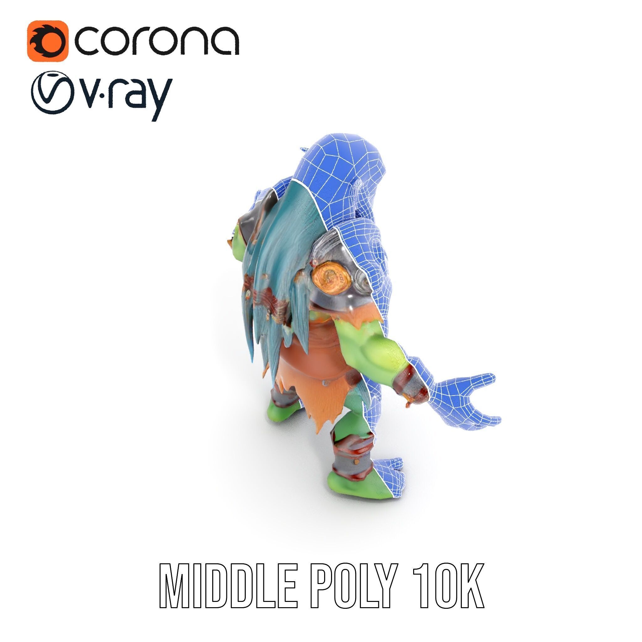 Orc Warrior Rigged and Animated D Character Model for Games a... Low-poly 3D model_25