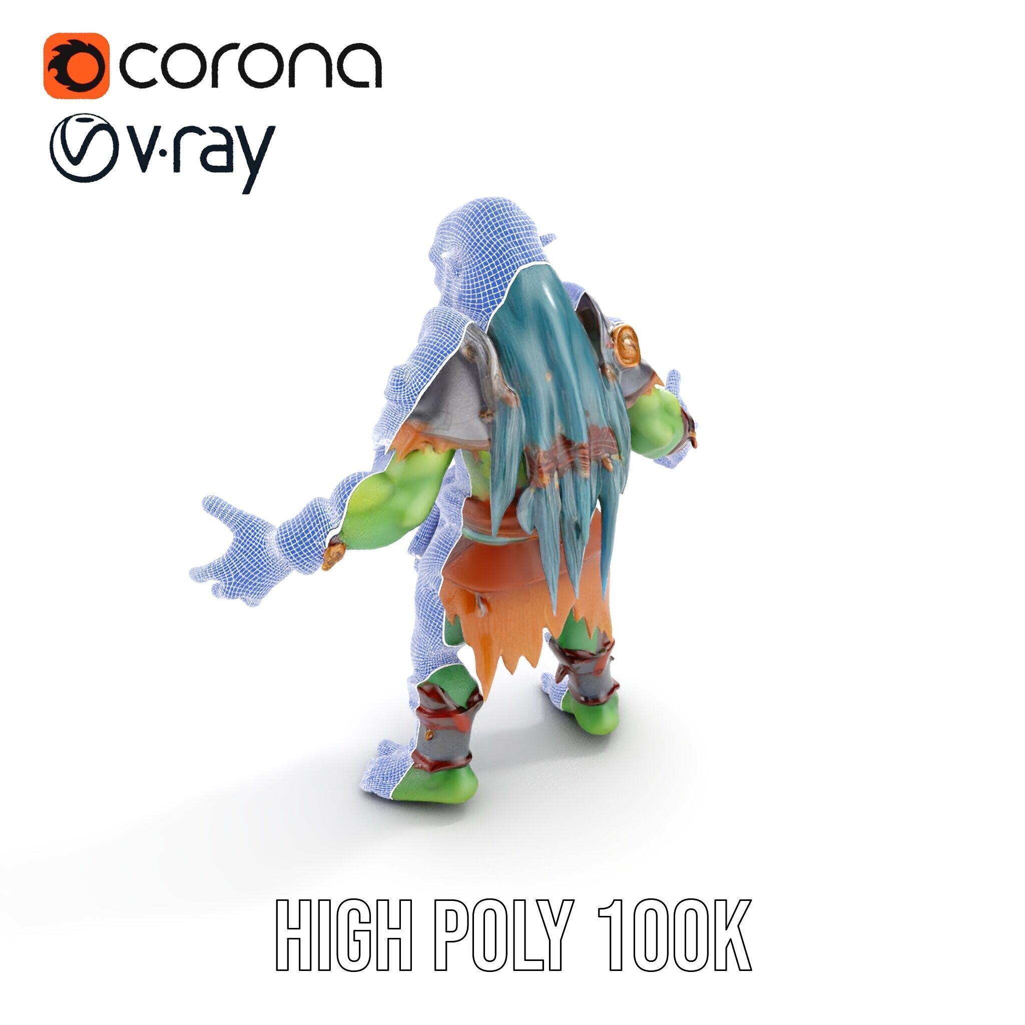 Orc Warrior Rigged and Animated D Character Model for Games a... Low-poly 3D model_37