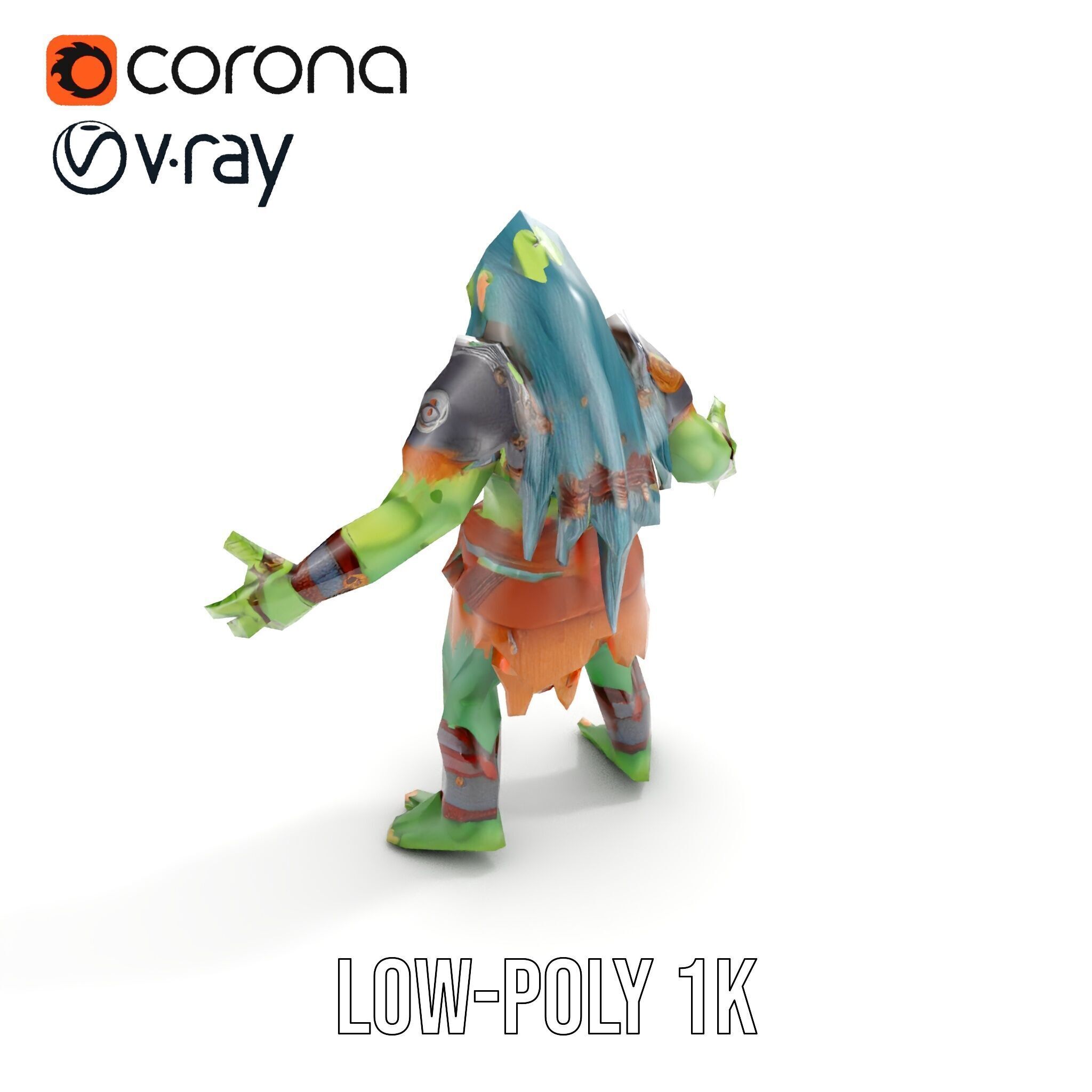 Orc Warrior Rigged and Animated D Character Model for Games a... Low-poly 3D model_18
