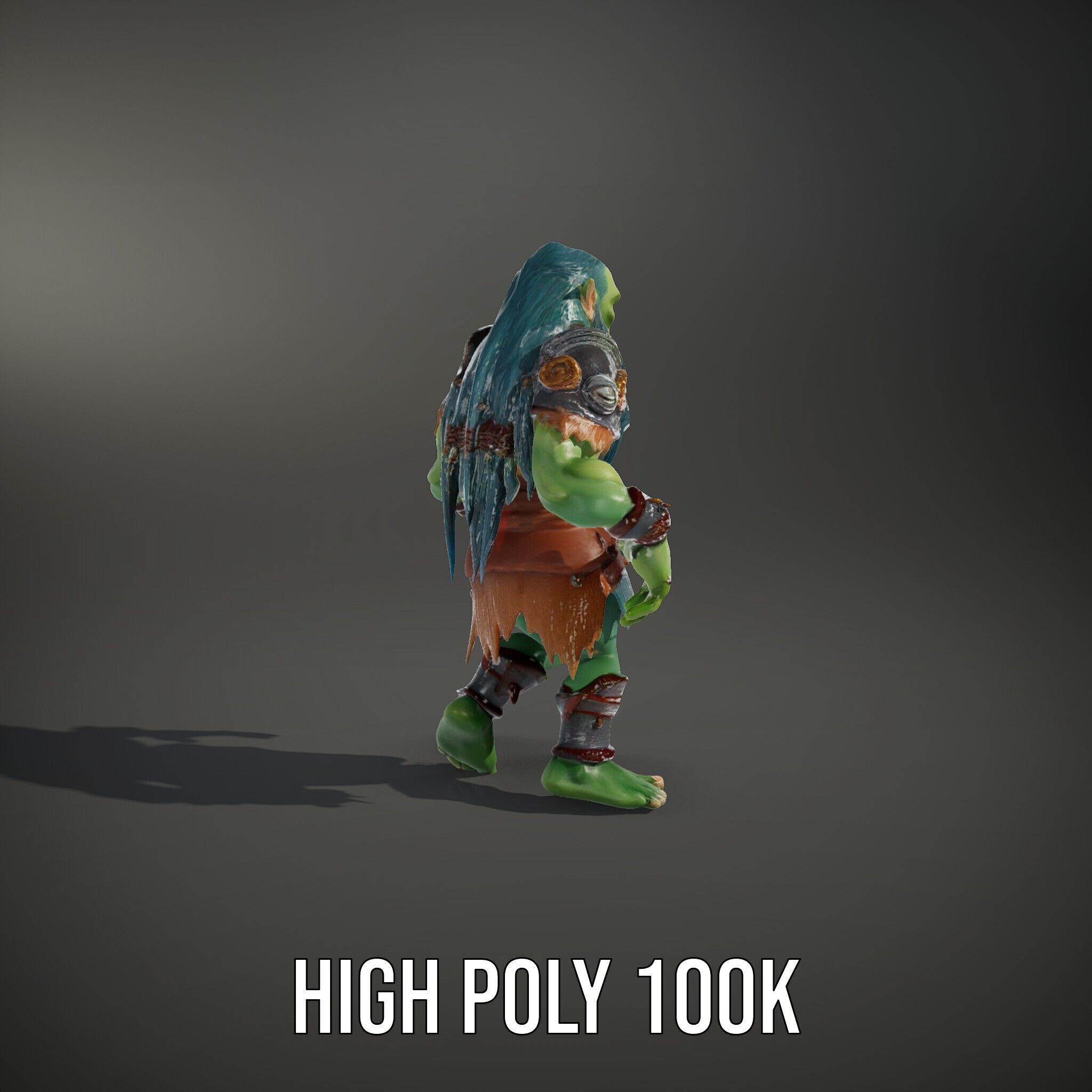 Orc Warrior Rigged and Animated D Character Model for Games a... Low-poly 3D model_8