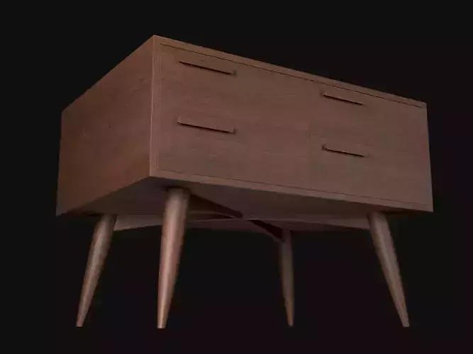 Mid Century Dark Wood Sideboard 