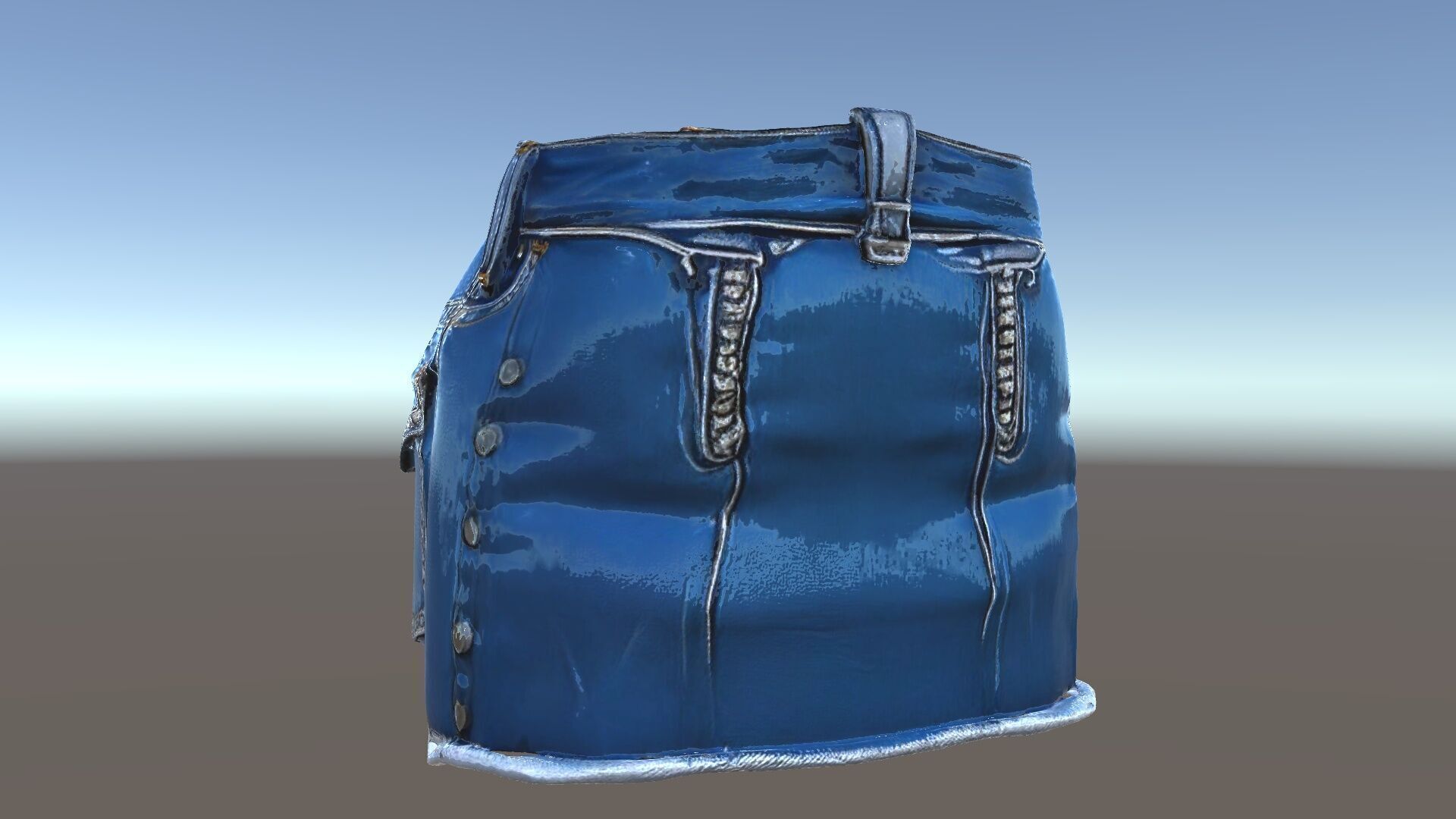 Denim Shorts with Studded Pockets D Model Pack Low-poly 3D model_5