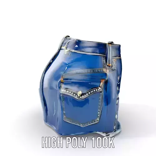 Denim Shorts with Studded Pockets D Model Pack Low-poly 3D model