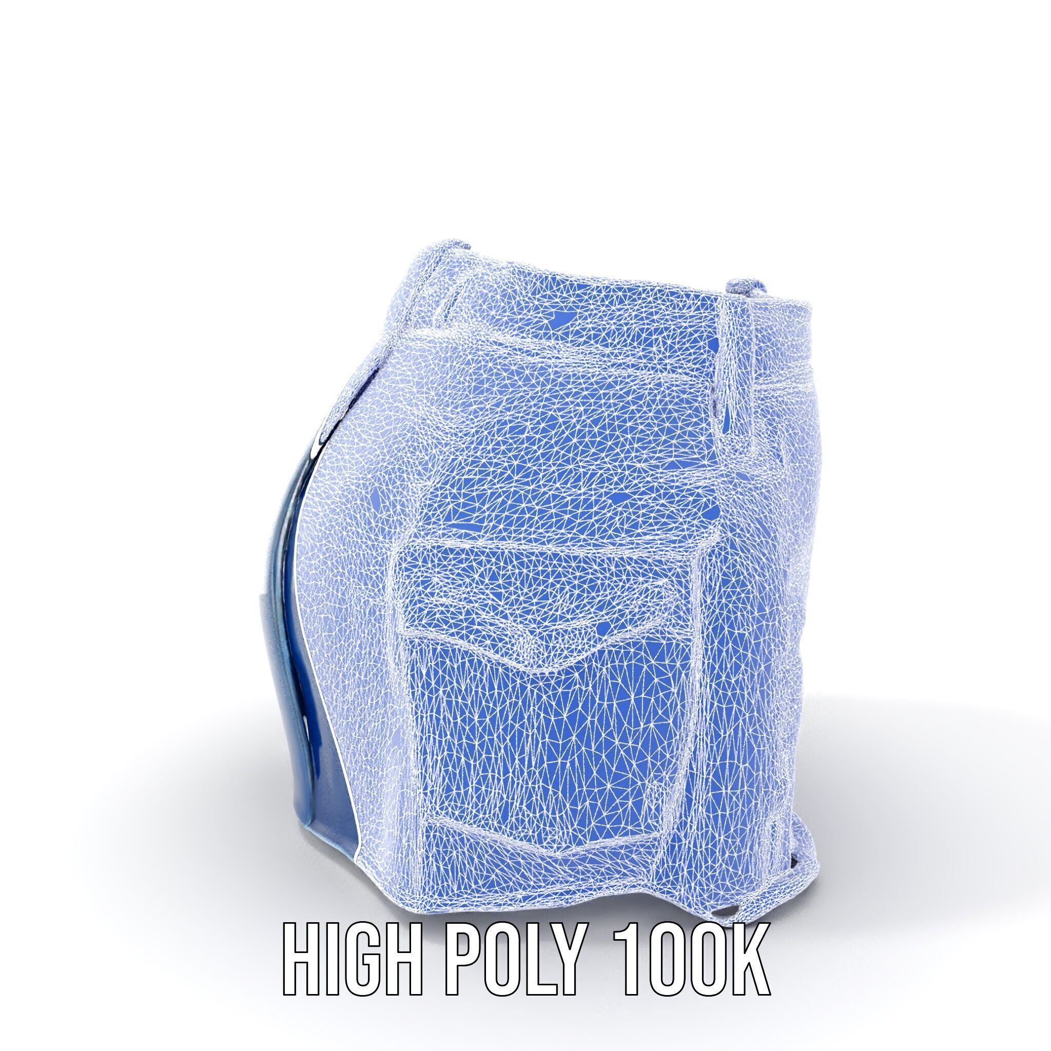 Denim Shorts with Studded Pockets D Model Pack Low-poly 3D model_17