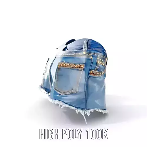 Denim Shorts with Studs Model Pack Low-poly 3D model