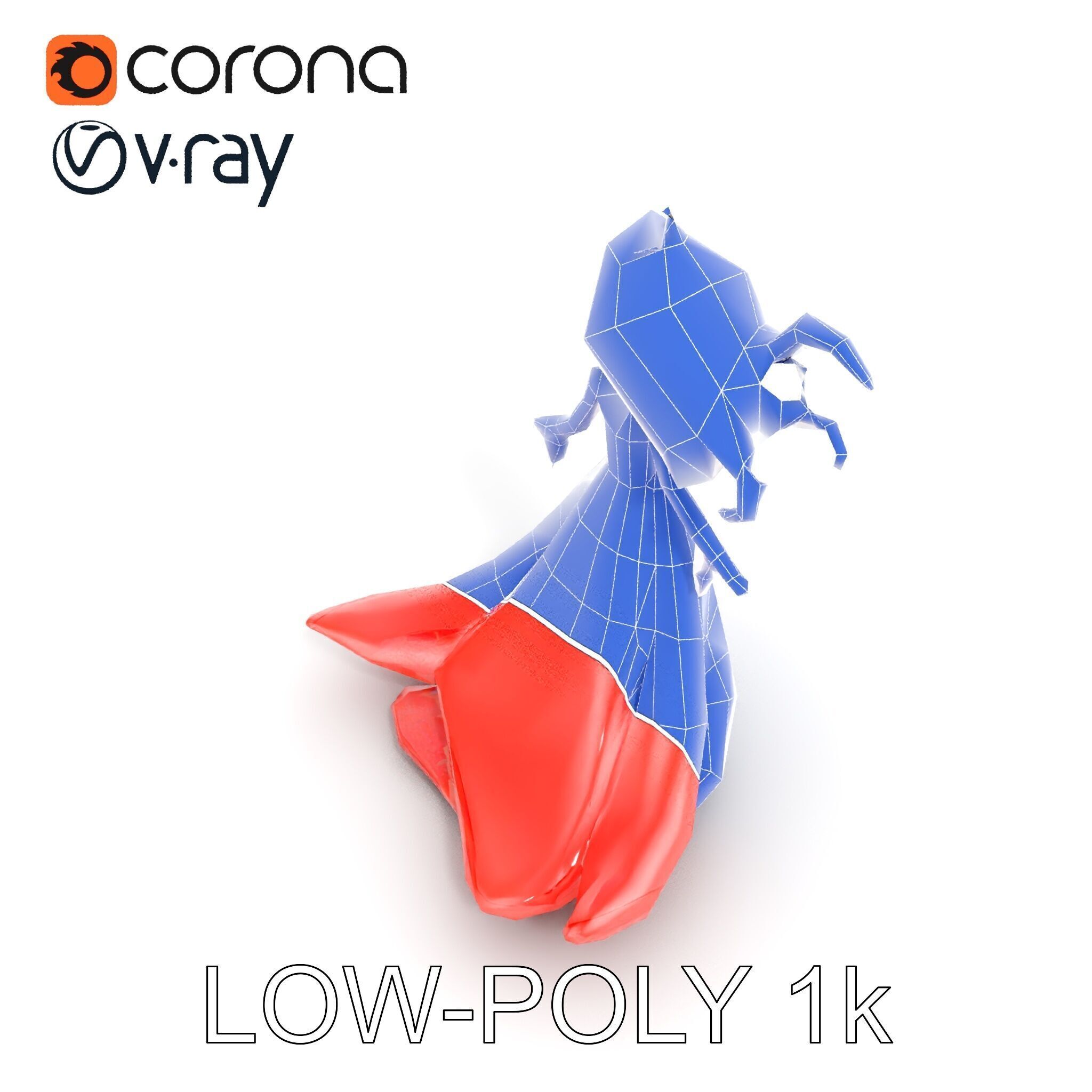 Elegant Princess Character Model  Rigged and Animated Low-poly 3D model_28