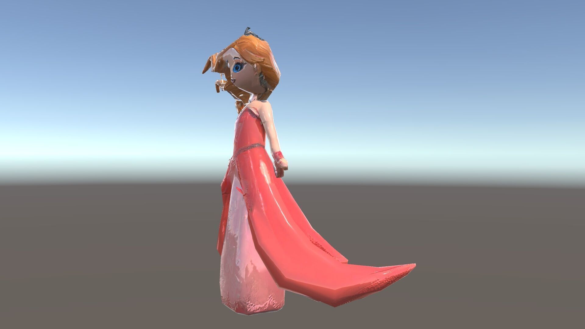 Elegant Princess Character Model  Rigged and Animated Low-poly 3D model_34