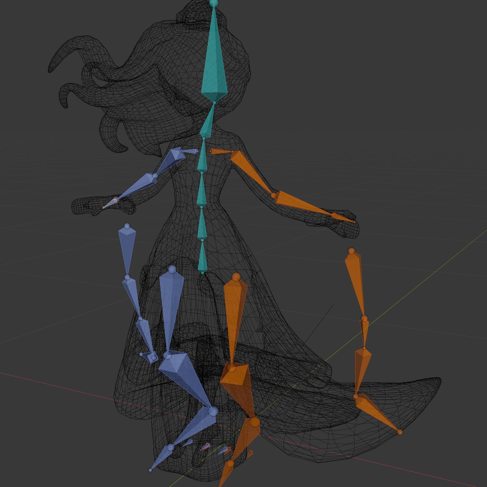 Elegant Princess Character Model  Rigged and Animated Low-poly 3D model_6