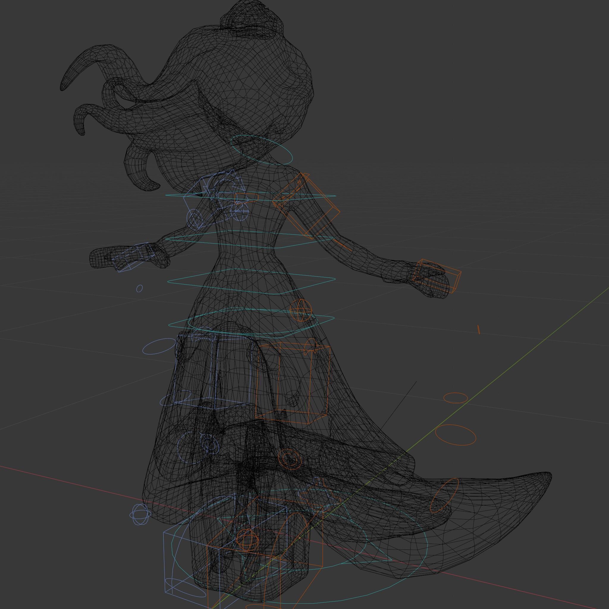 Elegant Princess Character Model  Rigged and Animated Low-poly 3D model_8